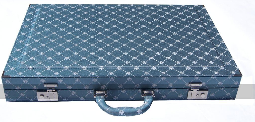 Dal Negro Prestige 21 inch Backgammon Tournament Set - Fabric Case, (Green)