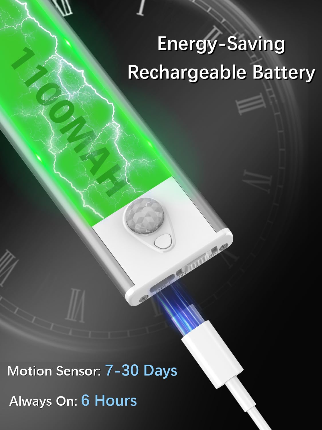 Luce Armadio LED con Sensore, 6000K di Luci led per Armadio Dimmerabile, 20CM Magnetica Ricaricabile Luce LED, Armadio Senza Fili Luce Notturna Lampada Armadio per Cucina Scale Soggiorno Bagno Camere