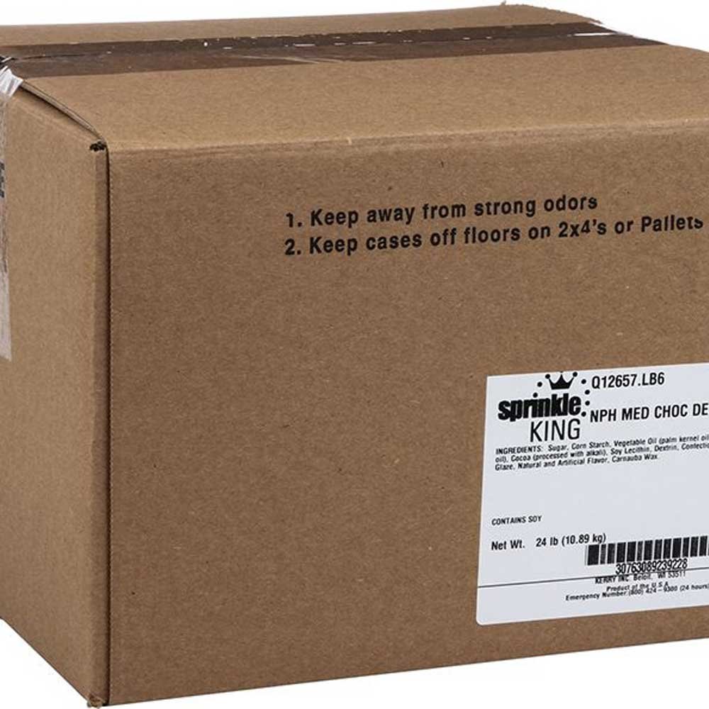 Sprinkle King Non Partially Hydrogenated Medium Chocolate Decorettes, 6 Pound -- 4 per case.