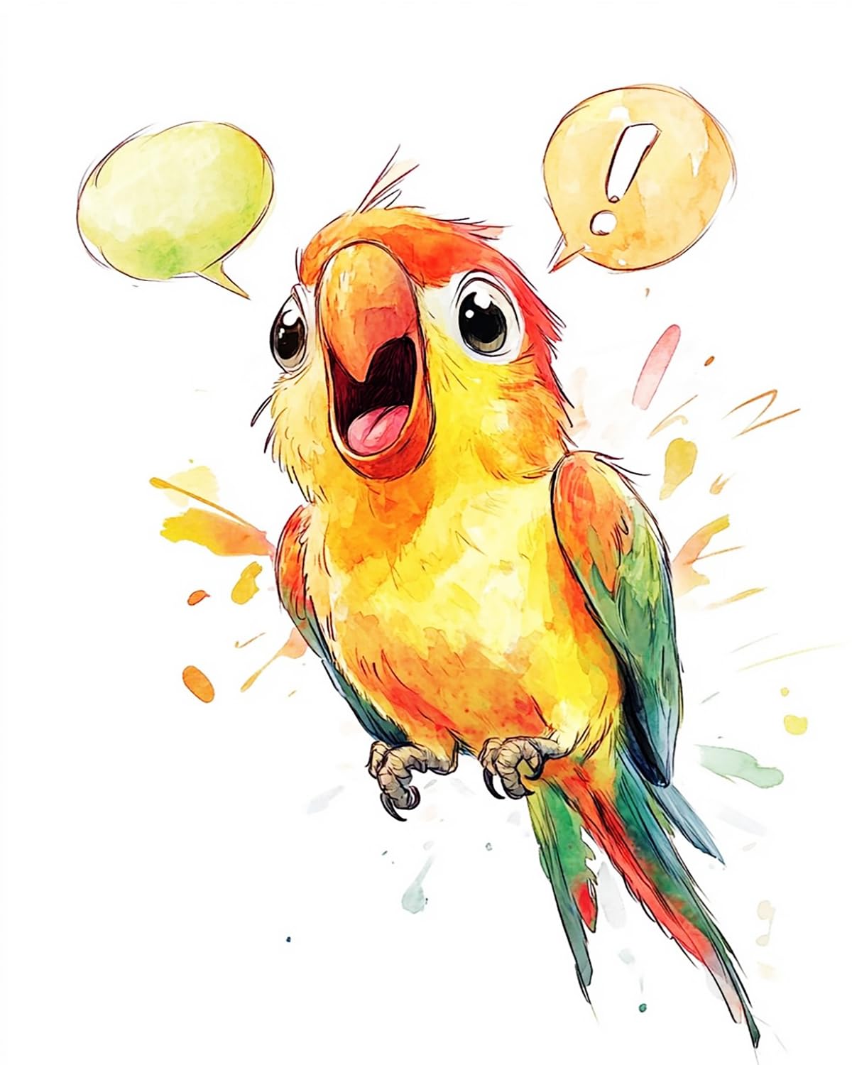 Liubaishi Multicolour Paint By Numbers Kit For Adults, Surprise Little Parrot, 40X50 Cm Acrylic Canvas With 3 Brushes