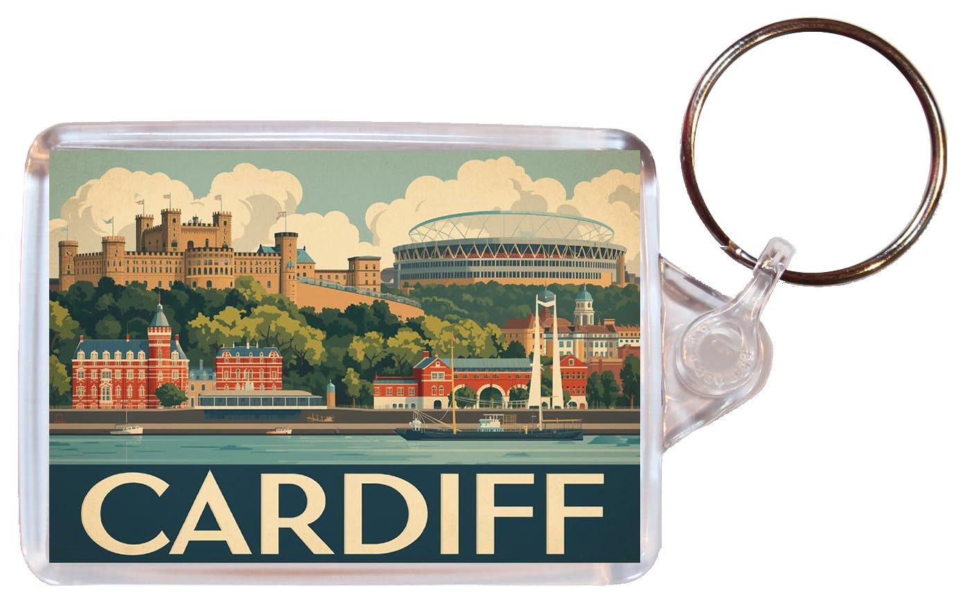 Baked Bean Store Cardiff - Wales - Double Sided Keyring Artistic BBSKEY27