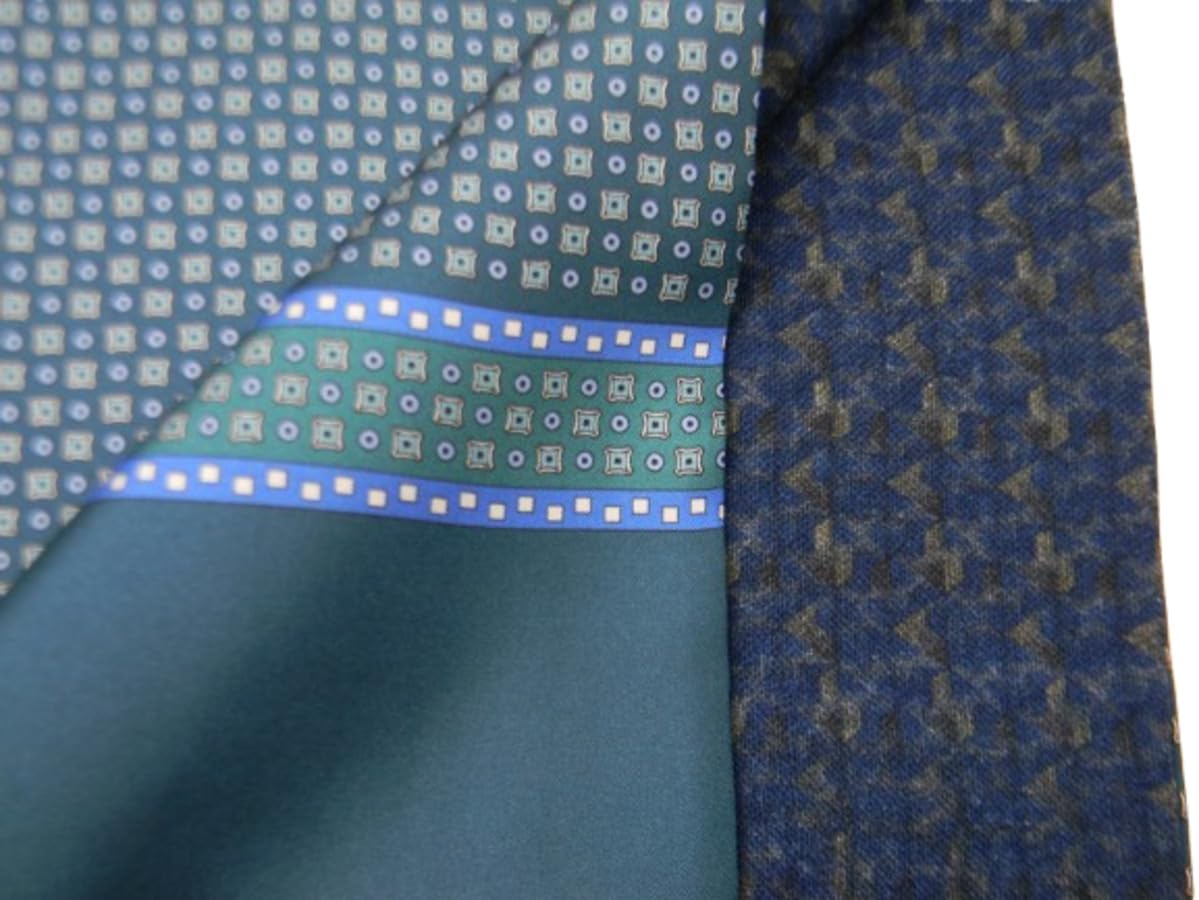 Avantgarde-Sciarpa uomo double seta lana verde scuro nero made italy colore verde scuro fantasia 3