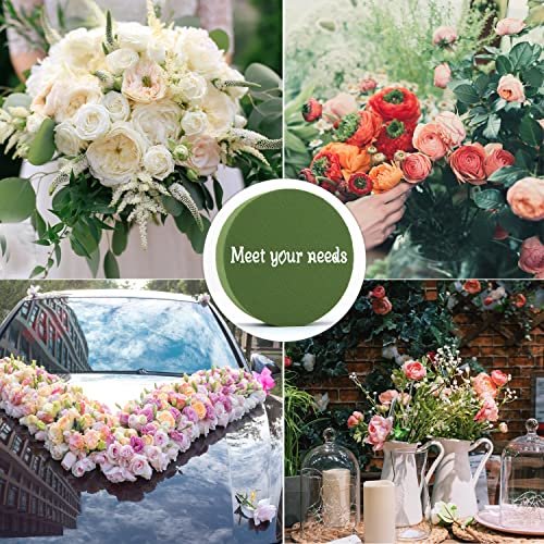4 Pcs Floral Foam Round Artificial Flower Foam Blocks For Flower Arrangements 3.2”X1.6" Dry And Wet Green Plant Foam Florist Foam For Fresh Flowers #TOP6