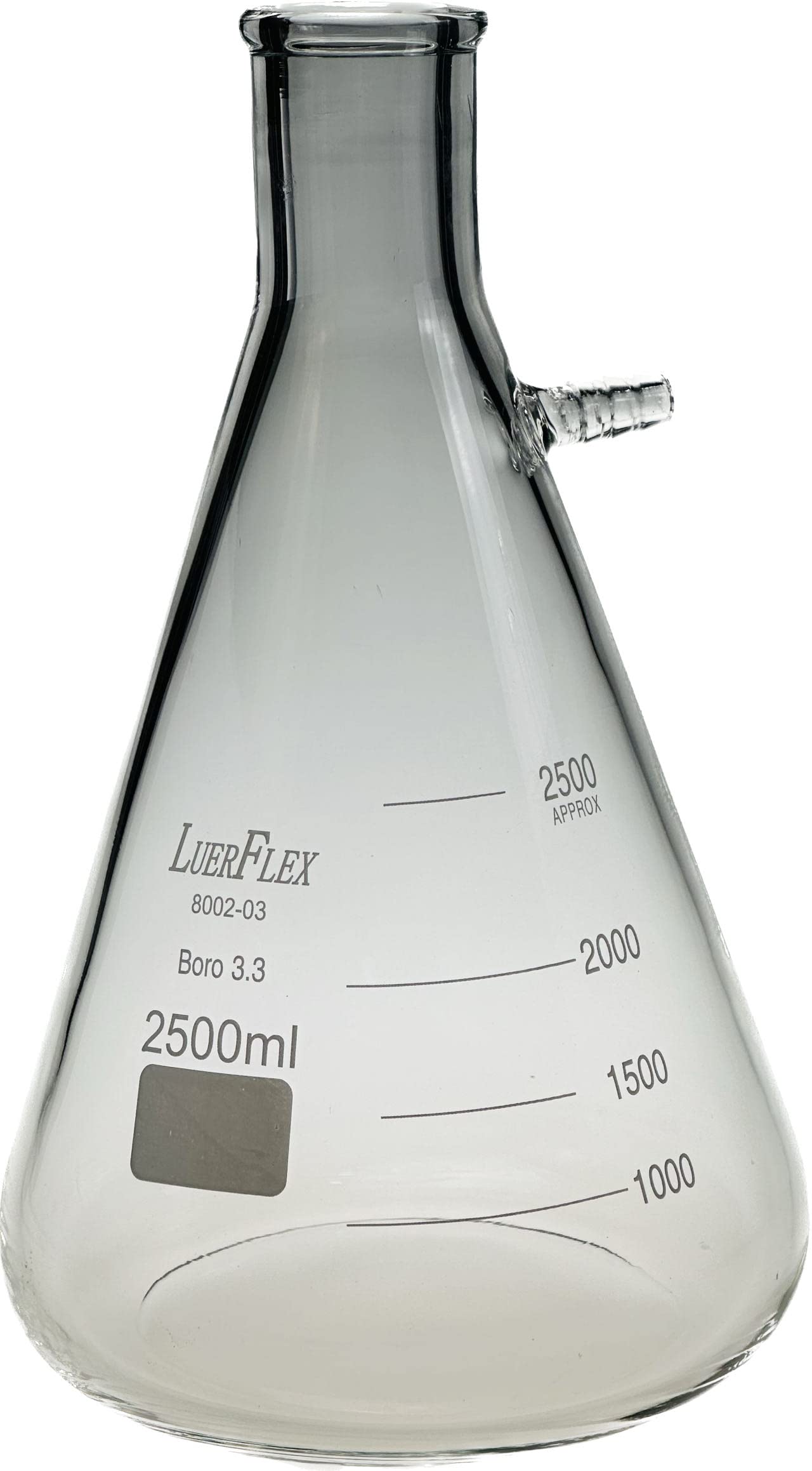 2500 ml 1/2 GAL frascos de filtración de vidrio borosilicato cónico Erlenmeyer paquete de 1