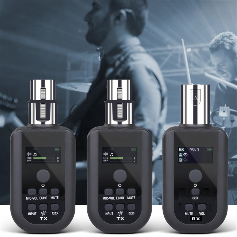 Micrófono Inalámbrico XLR 50m Bajo Retraso Micrófono Inalámbrico(One drag two)