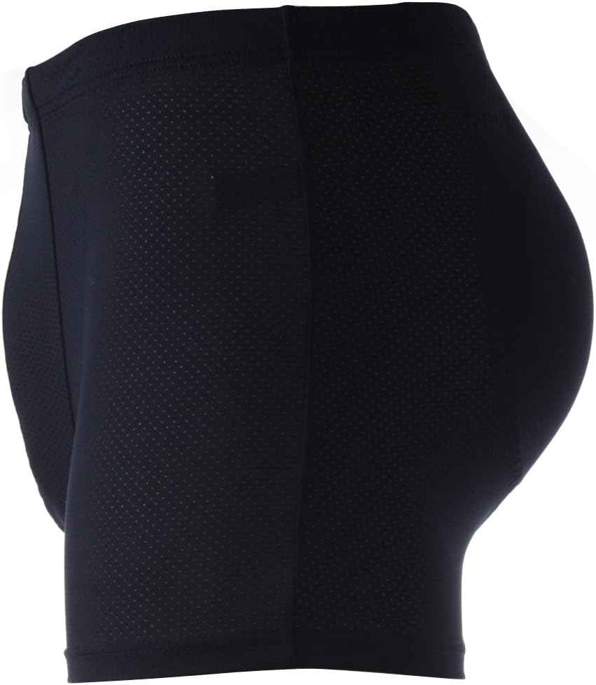 Somenell Men's Coolon Padded Butt Boxer Brief Underwear for Summer (XXL (35" - 36"), Navy)