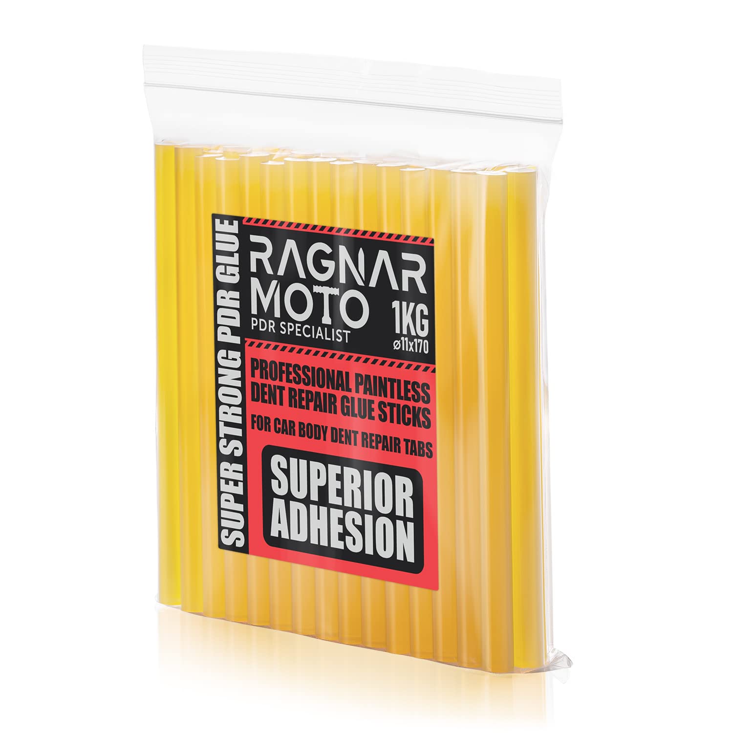 Colla a Caldo Giallo, 1 kg, Extra Forte Colla Ricariche Ø 11mm x 170mm, Colla per le Pistole di Colla a Caldo 11mm, per Carrozzeria Tirabolli