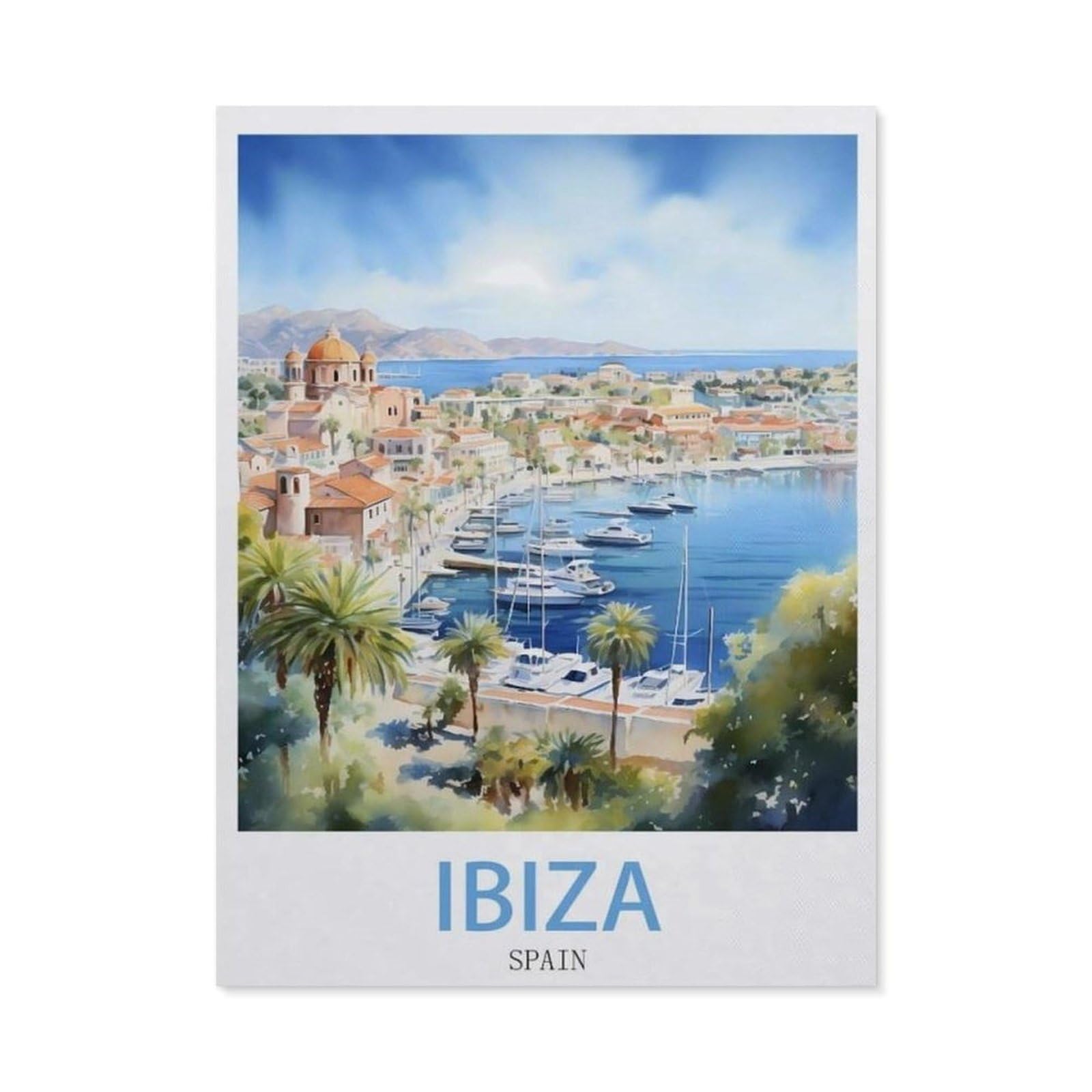 Vintage Metal Tin Sign，Ibiza Spain，Bath Room Decor, Nursery Decor, Home Decor, Bathroom Wall Art Tin plaque(15x30cm）6x12 inch-EE4