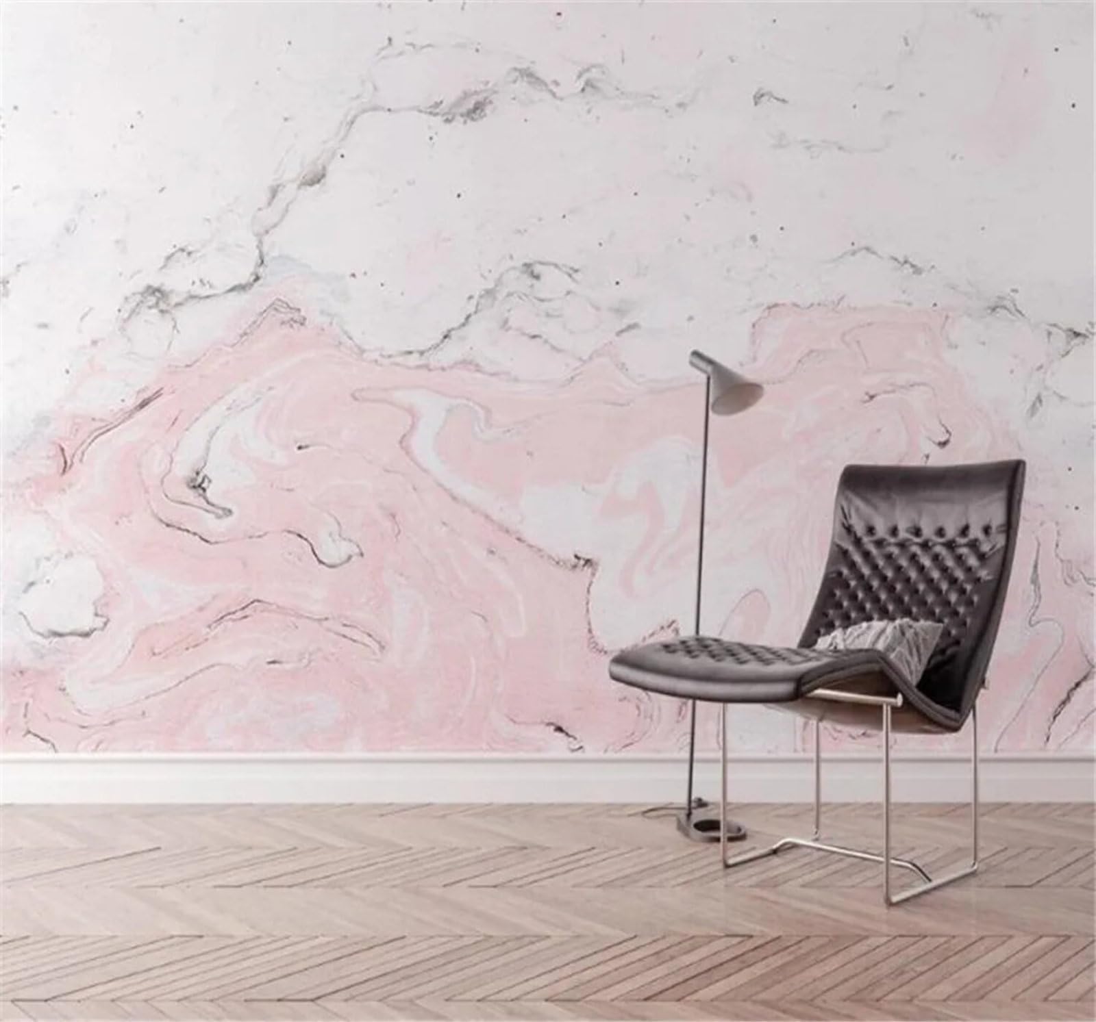 Tzxztt Minimalist Abstract Creative Pink Marble Effect Modern 3D Wallpaper Premium Textured Silk Neutral Tones Material Ideal for Living Room Bedroom-400cm×280cm