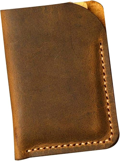 Amazon ミニマリスト レザークレジットカードスリーブ オイルタンニンなめし牛革 本革クレジットカードホルダー カスタマイズ スリム レザービジネスカードケース 名刺ホルダー カード財布 名刺ケース ブラウン Ch056v クレジットカードケース