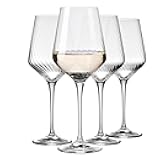 Textured Wine Glasses, 15.2 oz – Set of 4 | For Red, White, Sparkling Wine & Cocktails | LUMI Collection Design | Dishwasher Safe | Lead-Free Crystal Glass