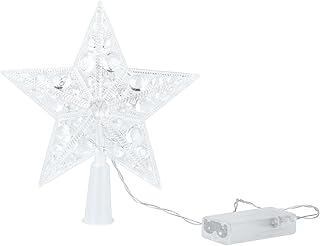 FRCOLOR Light up Christmas Tree Toppers LED Tree Top Star Lighted Christmas Tree Star Glowing Star Tree Topper Xmas Tree Ornament Party Supplies without Battery