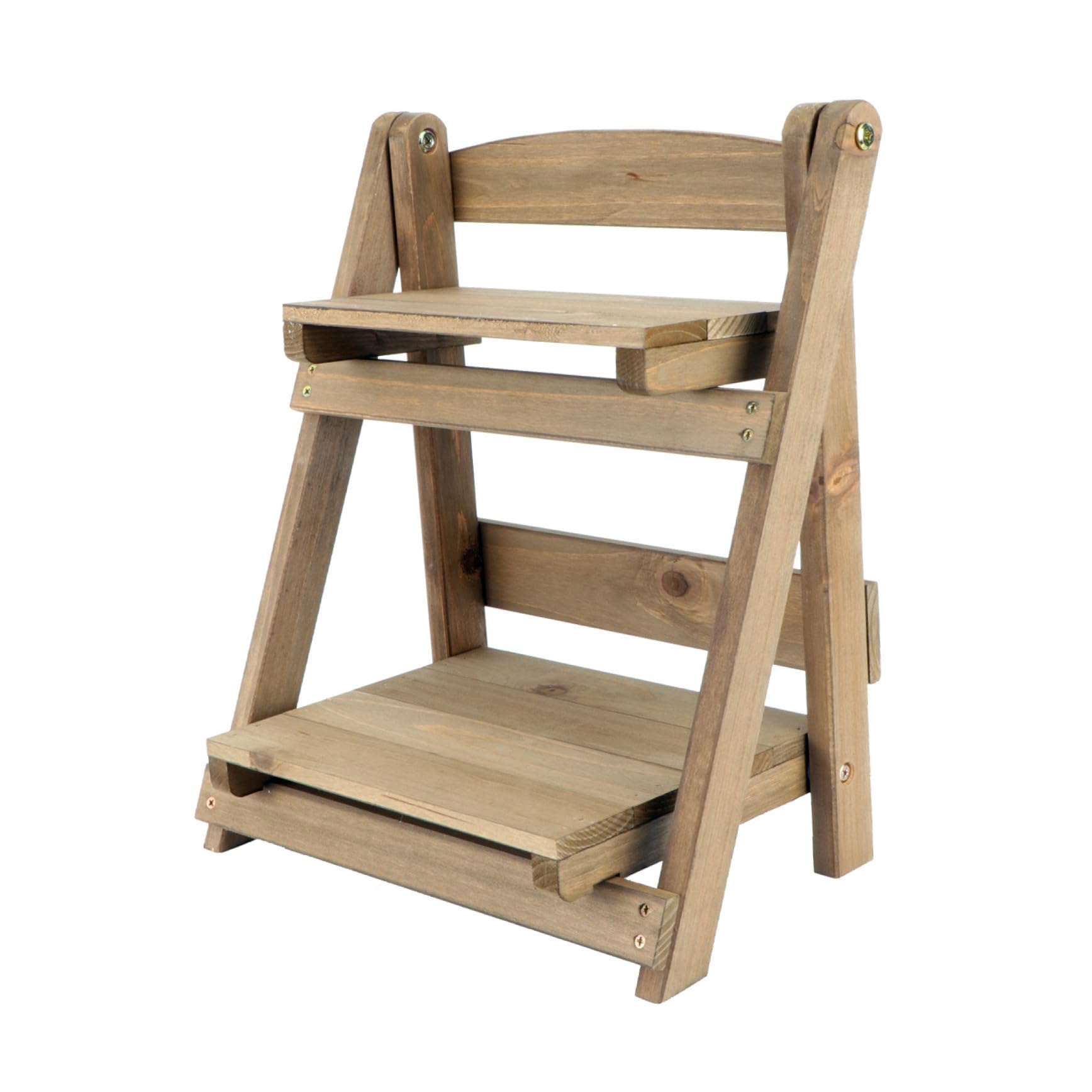 Étagère à plantes rétro VILLCASE : support pliable bois double niveau déco bureau