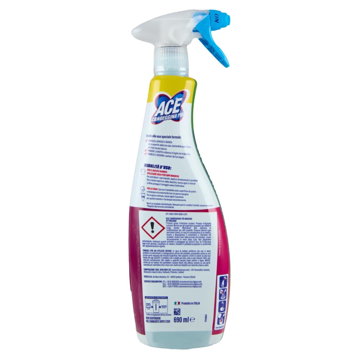 Candeggina Spray Igienizzante – 690 ml – Pulizia Profonda e Disinfezione kit con Spugna Brandizzata SPESA & RISPARMIO Inclusa – Variazioni 4/8/12 Pezzi (12)