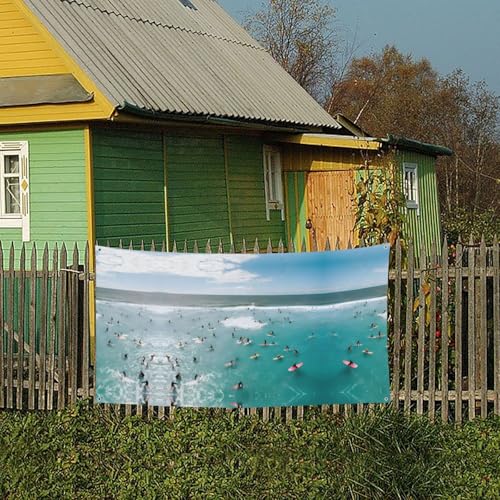 MINDBBDFJ Beach Surf Print Banners And Signs For Outdoor/Indoor,Personalized Banner Customizable Parties Halloween Banner (180x90cm)4