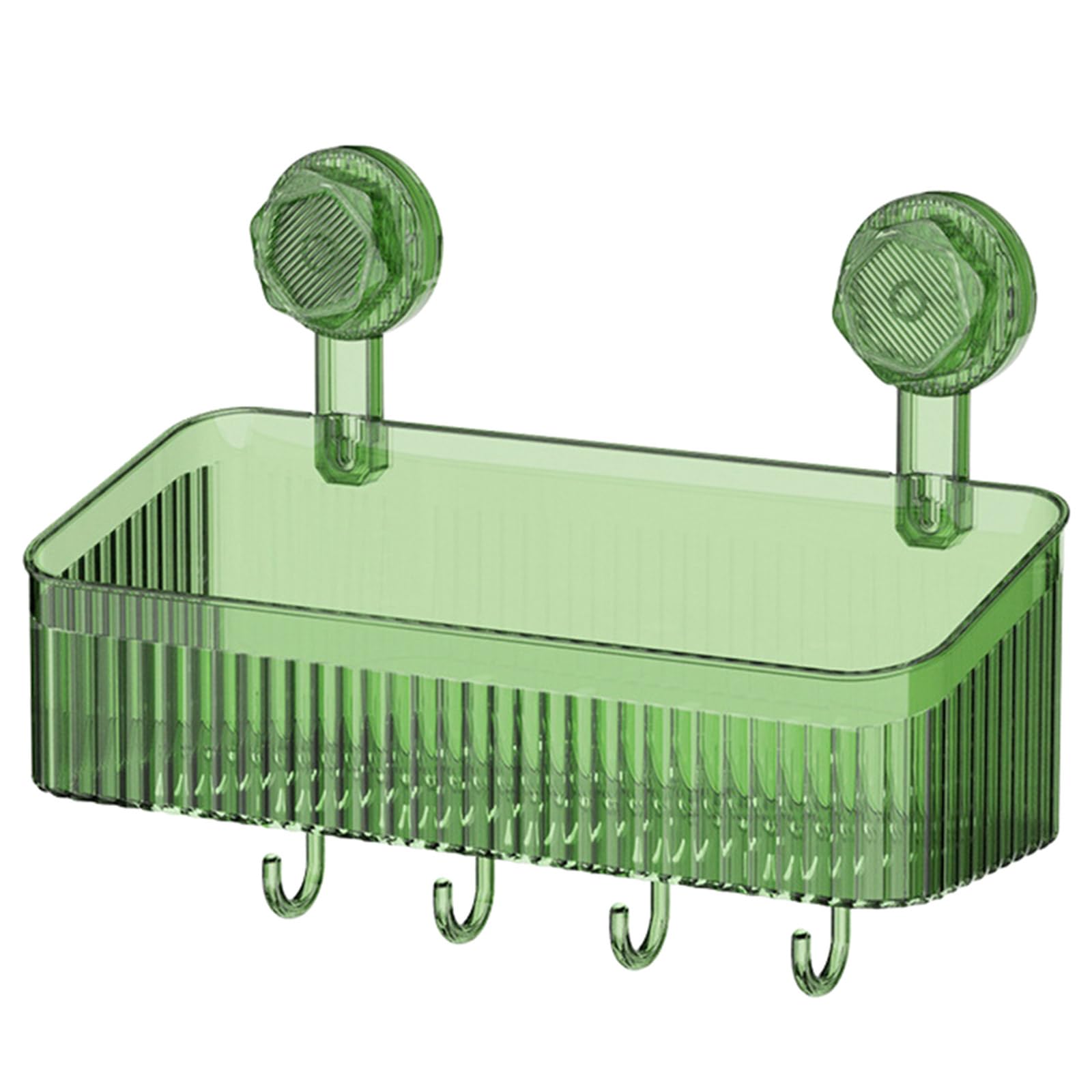 Gkyqve Women's Green Sturdy Shelf Bathroom Storage Rack Clear Shampoo Organizer Stand With Strong Suction Cups For Bathroom Rack