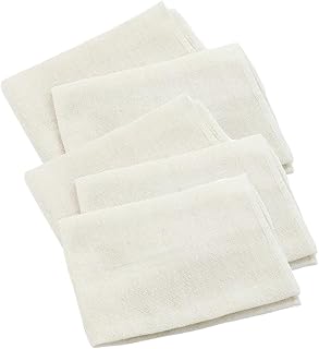 Pokinge 5pcs Square Steamer Cloth Food Filter Cloth,Cotton Steamer Liners with Fine Mesh,Non-stick Baking Mats,Foldable Steaming Tools for Dumplings Buns