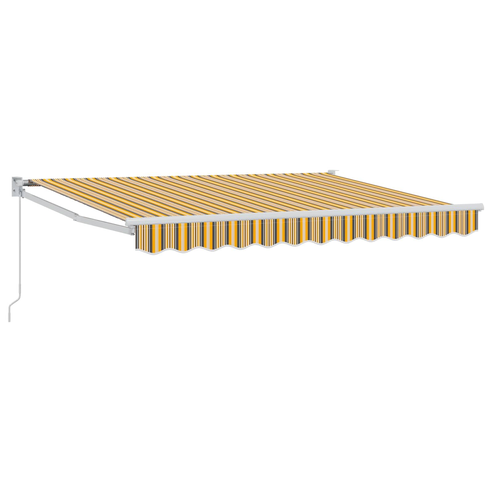 Store manuel de terrasse 3,5x2 m avec cadre blanc et bras articulé robuste