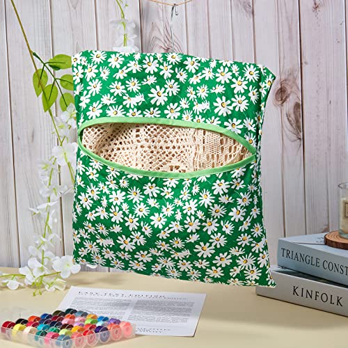 Nuenen Peg Bag for Washing Line with Hanger Clothes Peg Bag with Hook Laundry Accessories for Washing Line Clothes Storage, 11.42 x 11.42 Inches(Daisy) - Image 4