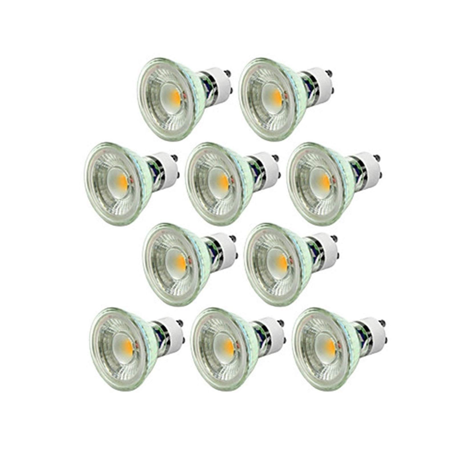 Fengyan Casa Lampadine Lampadine a LED, AC200-240V Dimmerabile, Equivalente alogeno GU10 50W, 5W 400-450Lumi, for Gallerie d'Arte, Musei, Casa, Alberghi, 10-Pack Domestico Lampada