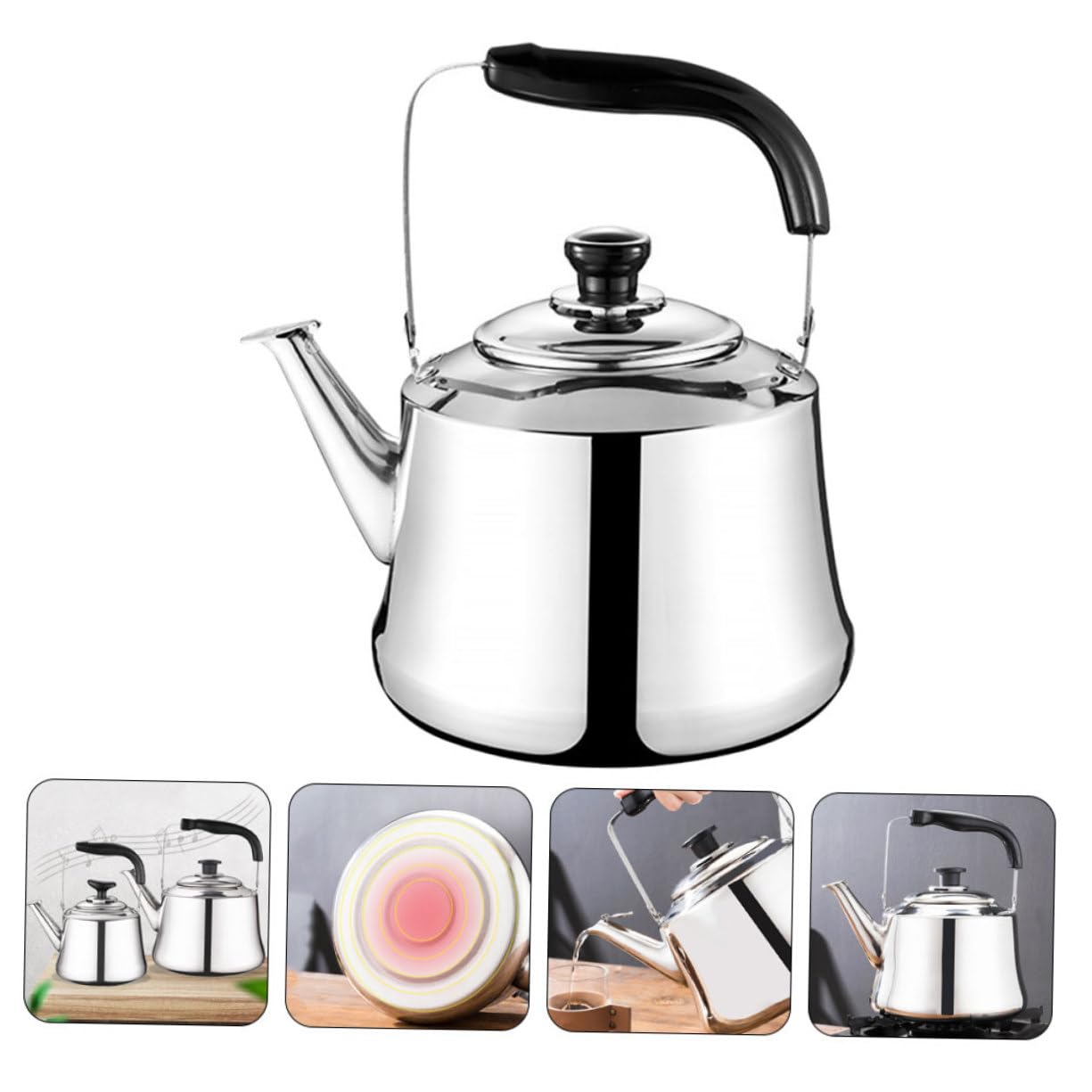 1 szt. Czajnik ze stali nierdzewnej Camping Mały czajnik do herbaty Płyta kuchenna Herbata Przenośny czajnik Espresso Prezenty Trawa Bunny Decor Kuchenka elektryczna Zaparzanie kawy Herbata Luźne l