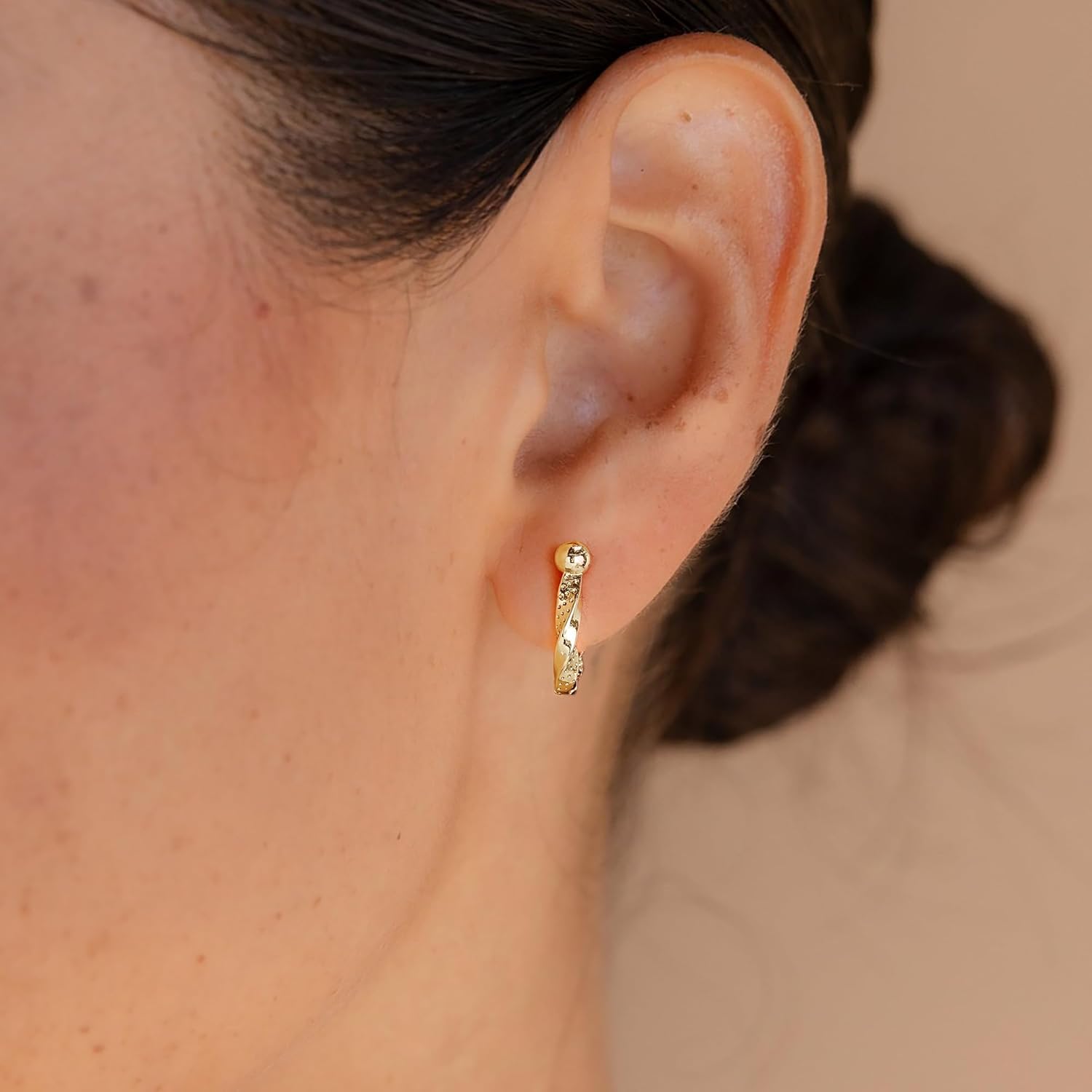 14K Gold Plated Convertible Paperclip Link Huggie Hoop Earrings for Women Small &Medium Chunky Hoop U Dangle Earrings Trendy Cubic Zirconia Drop Dangle Earring Girlfriend Birthday Jewelry Gift - Image 4