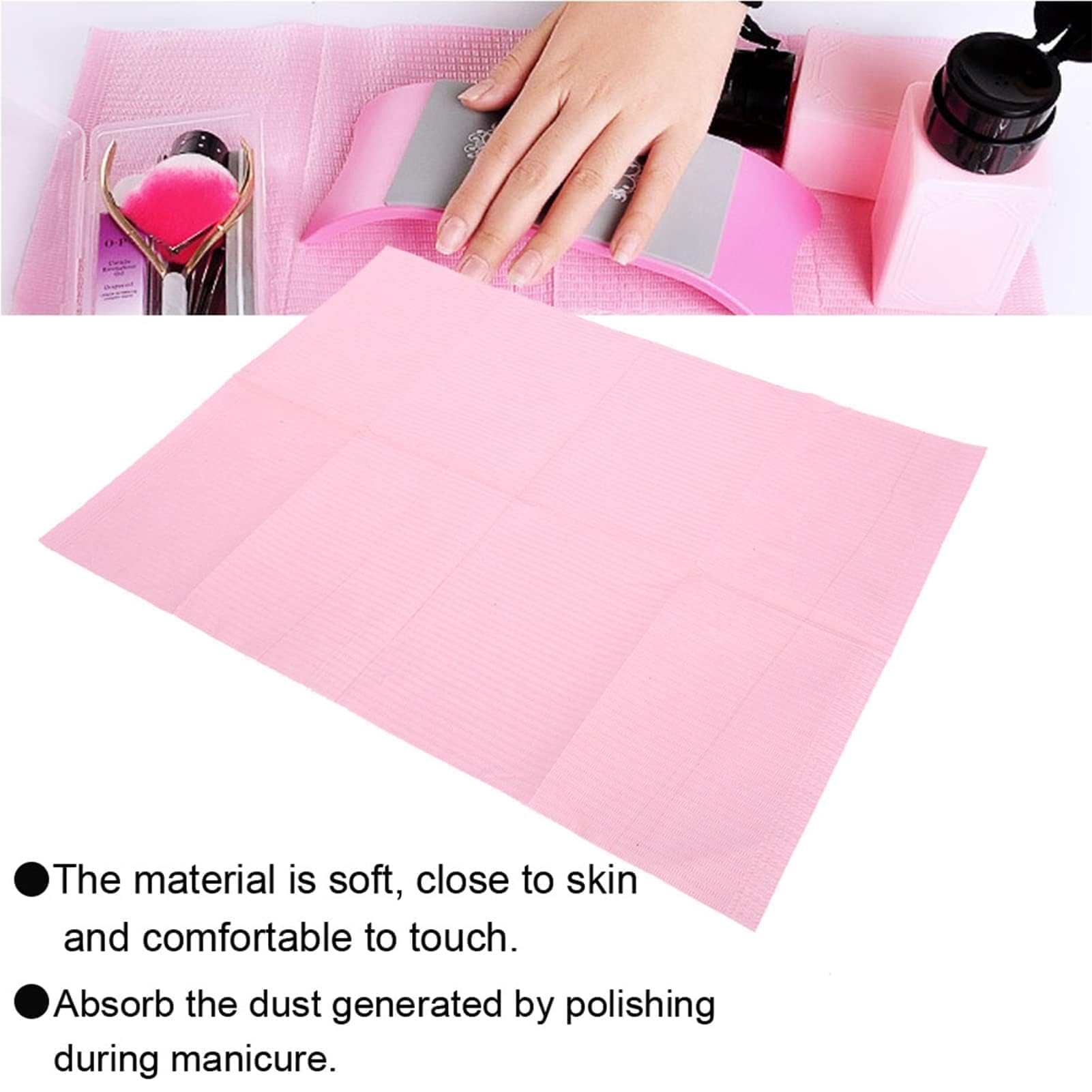 Tapete para Decoración de Uñas, Toallas de Mesa de Arte para Puntas de Uñas Prueba de Agua de 125 Uds., Papel de Arte para Puntas de Uñas Tapete de Mesa Plegable Uñas para Salón Uñas, Salón Belleza