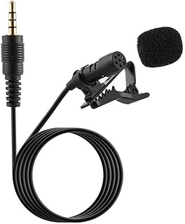 Gemini_mall® 3.5 mm Clip on Microphone Lavalier Lapel Omnidirectional Condenser Microphone for iPhone & Android Smartphones or any other mobile device (Black)