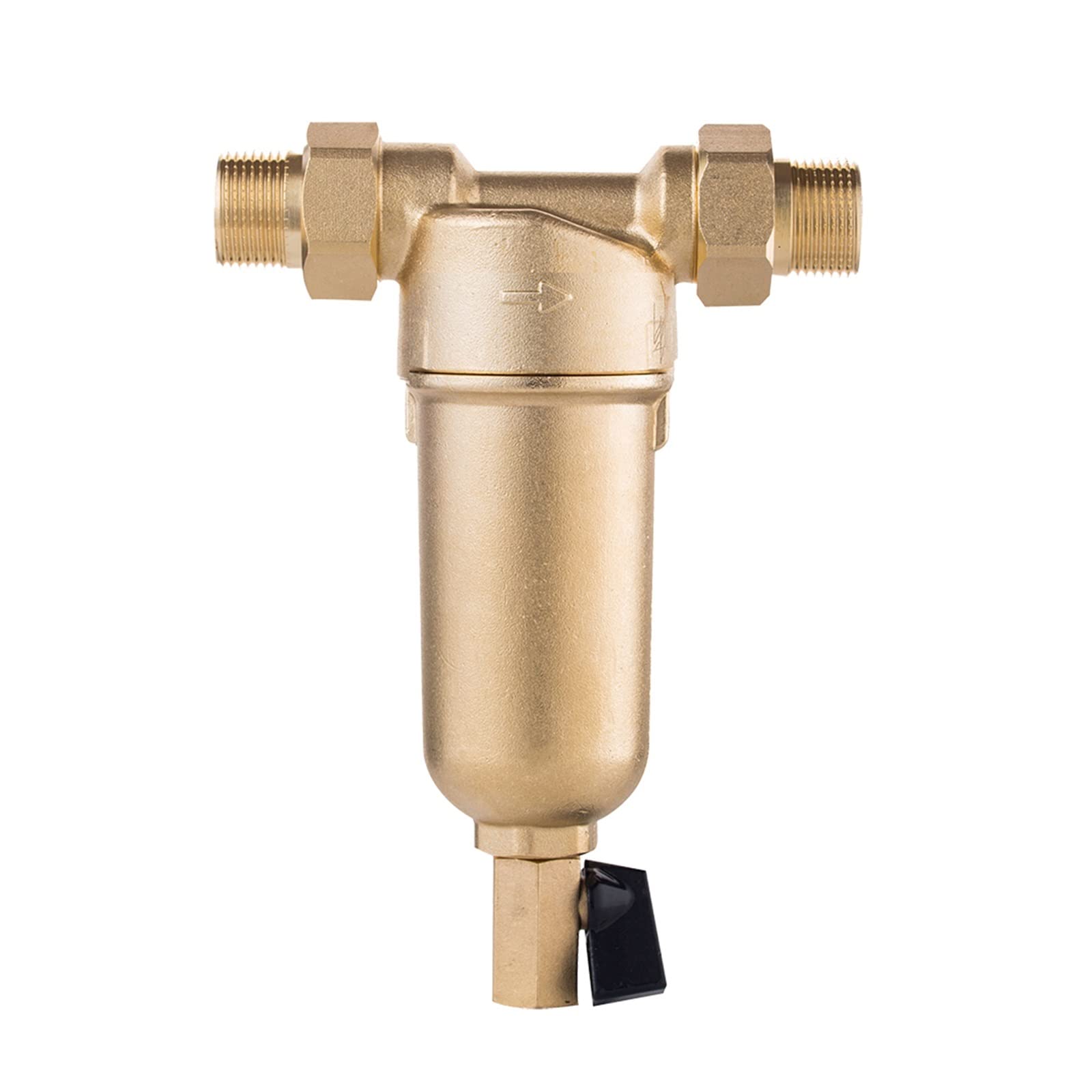 Osmosis Inversa Domestica, Prefiltro De Sifón Backwas, Filtro De Agua Caliente, Purificador De Latón Entero, Prefiltro De Malla De Acero Inoxidable Con Indicador De Agua Caliente(Whole brass,0.5 inch)