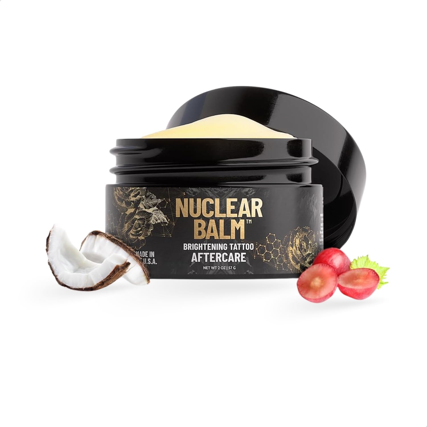 Derm Dude Nuclear Balm Brightening Tattoo Aftercare | Moisturizing Tattoo Balm to Protect & Rejuvenate New & Existing Tattoos | Non-Greasy Formula