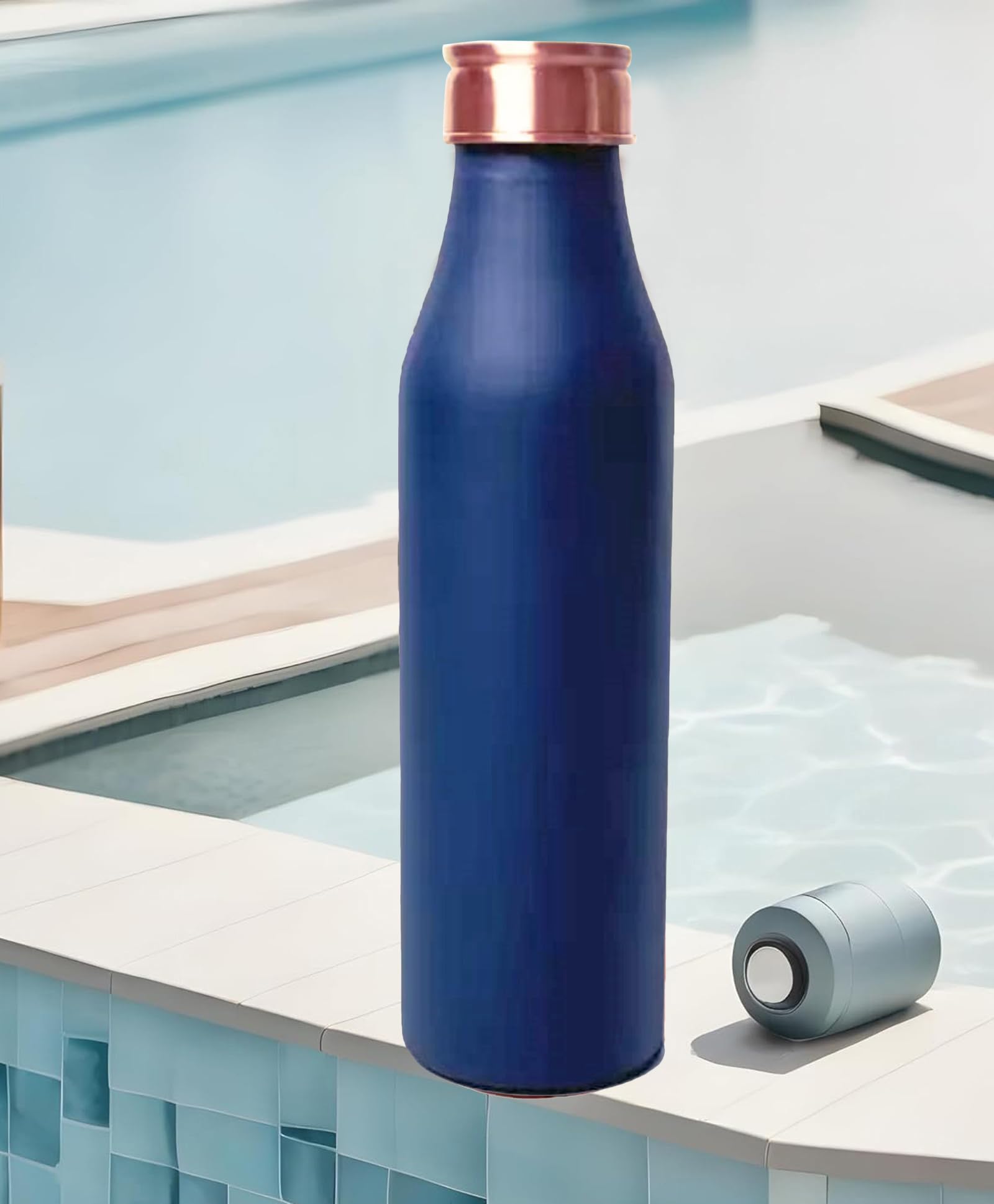 2Er-Set Wasserflaschen Aus Reinem Kupfer 32 Oz/950 M Auslaufsicher Kupfergefäß Thermosflasche Für Sport Und Reisen