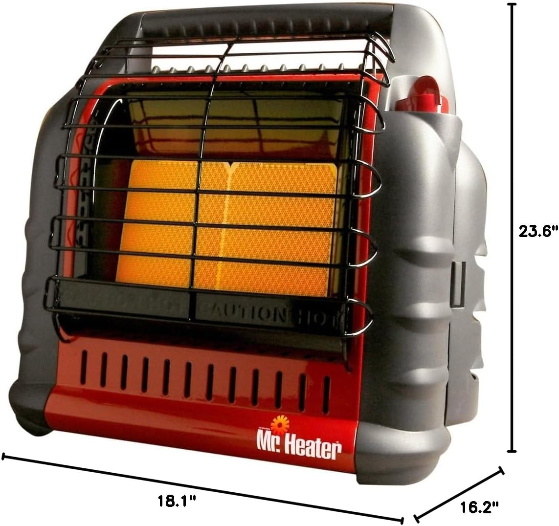 Mr. Heater Portable Big Buddy Propane Heater - 10-Ft Hose  Tank Adapter Bundle - Indoor/Outdoor Use - 4,000, 9,000 or 18,000 BTU (3 Items)