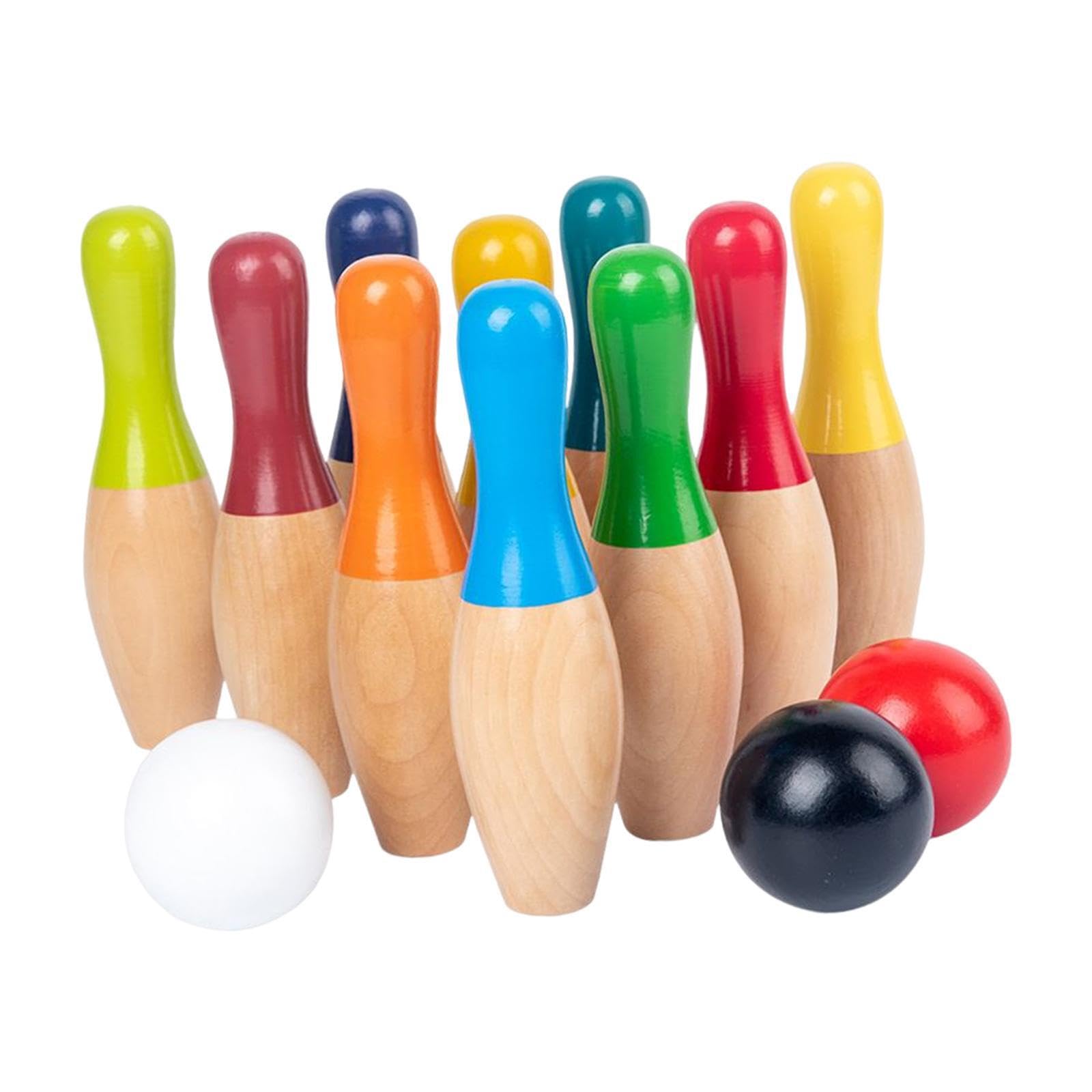Interaktion Freizeit Familienspiel Requisite bringt Freunde mit Kleinkind Bowlingball Spiel Indoor Outdoor Spaß Kinder Bowling Set Holznadeln Ball