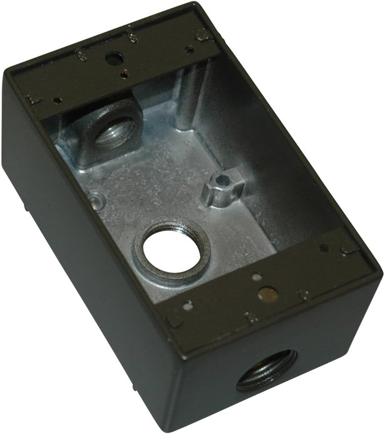 Topaz Electric WB1350B Single Gang WP Box 3 Hole, Bronze - Amazon.com