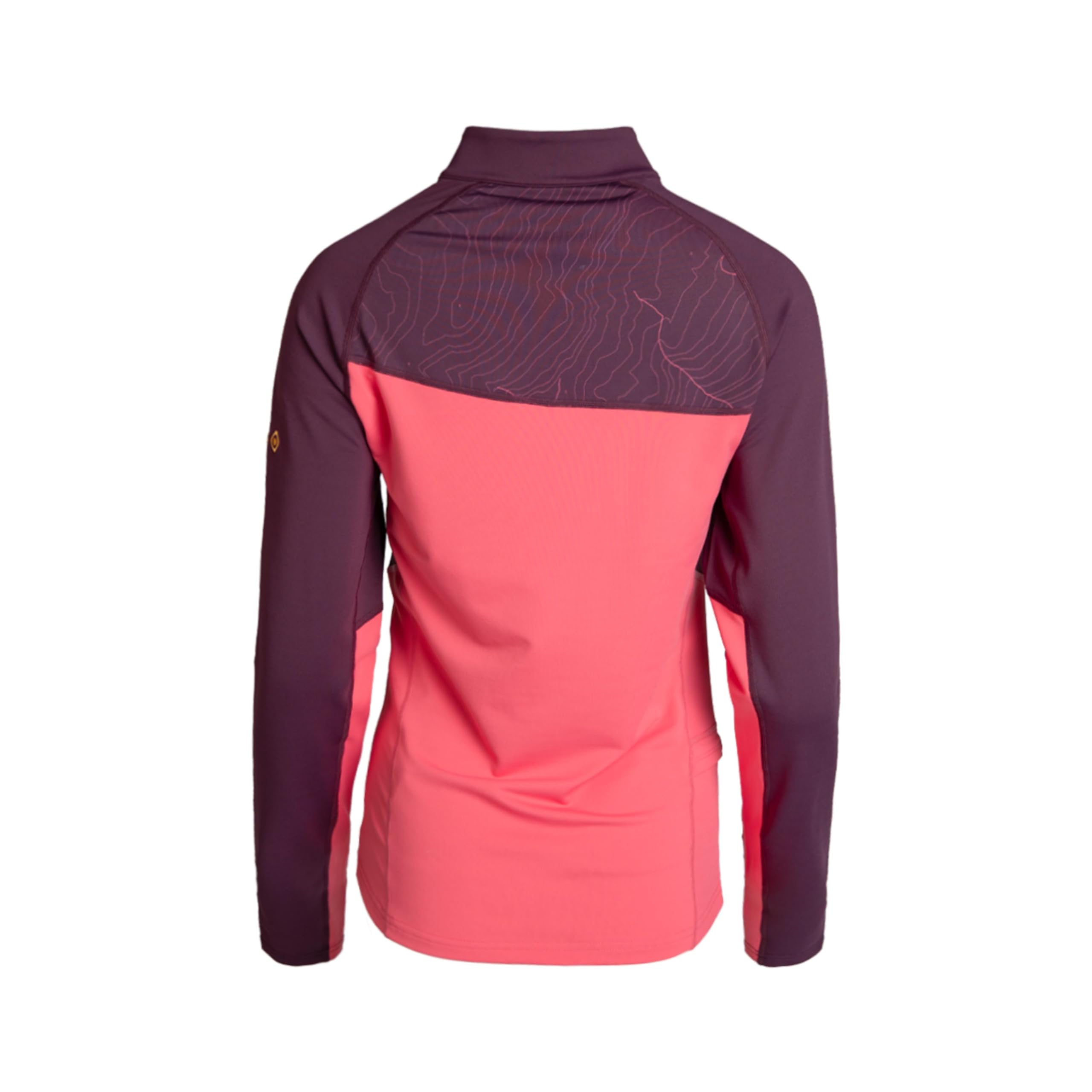 Izas Salem W Camiseta Técnica Manga Larga para Mujer Polar Stretch para Climas Fríos, Bi-elástica, Transpirable, Secado Rápido, Cuello Alto Cremallera, Presilla Pulgar, Costuras Planas