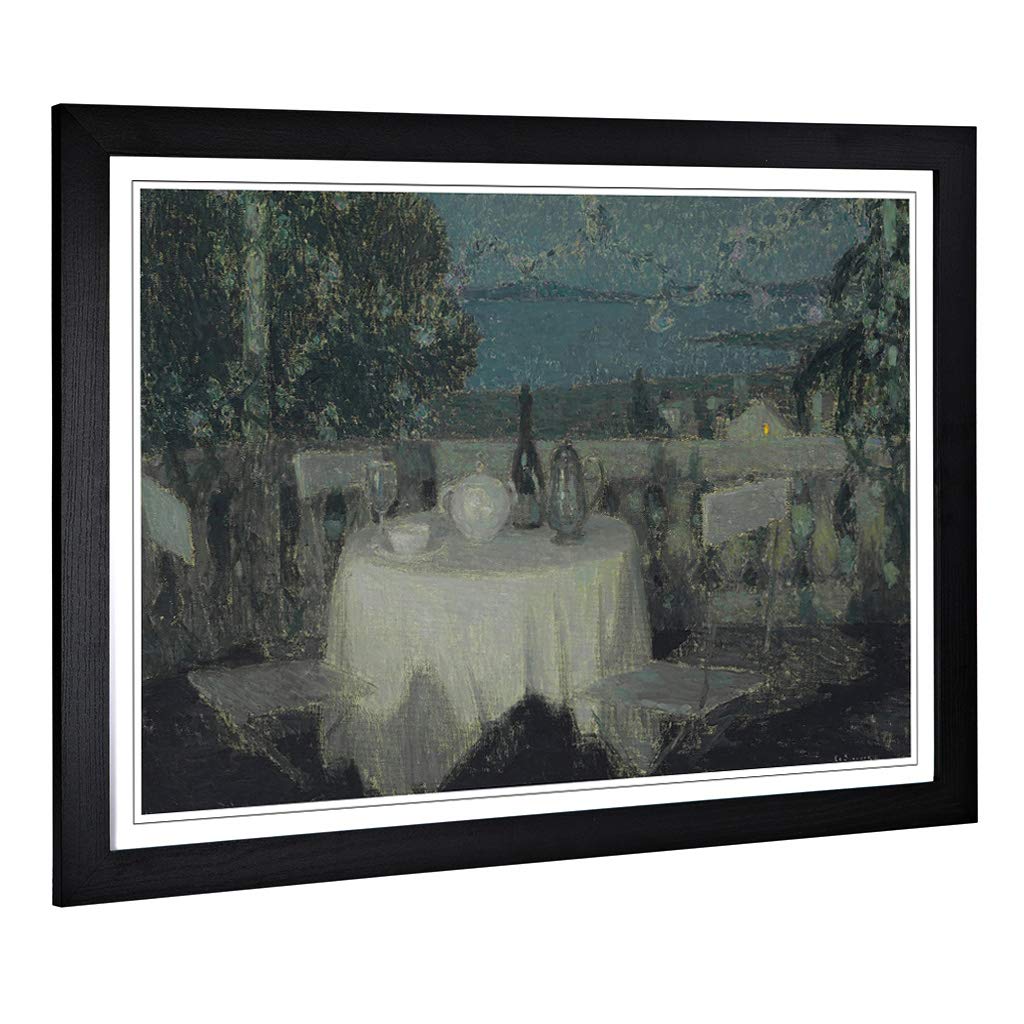 Big Box Art Framed Print of Henri Le Sidaner Table in The Morning Design | Wall Art Picture | Home Decor for Kitchen, Living Room, Bedroom, Hallway, Black, A2 / 24.5x18 Inch / 62x45cm