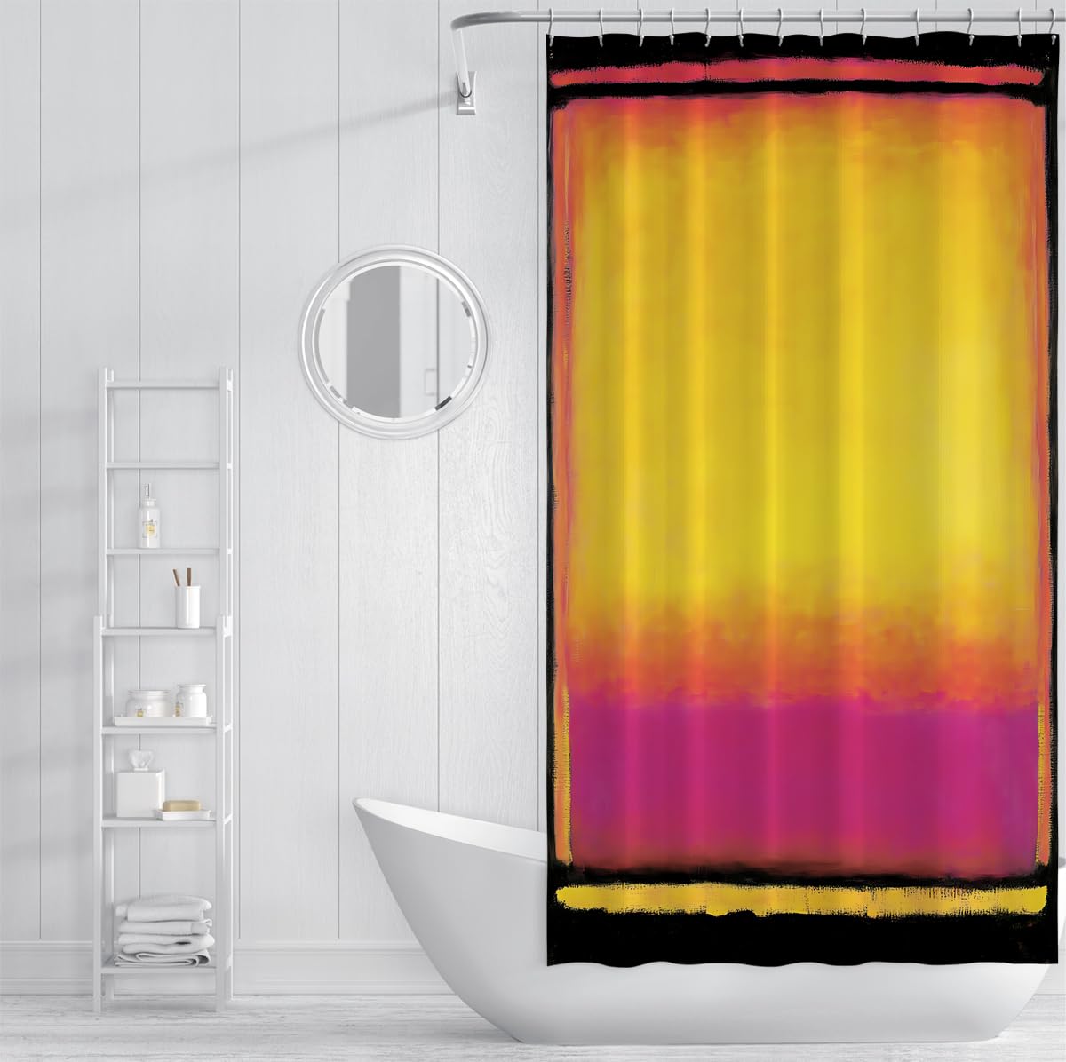 Set astratto di tende doccia da bagno di metà secolo 150x200cm