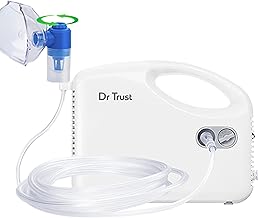 Dr Trust USA Compressor Nebulizer Machine Complete Kit for Adults and Kids with Mask (White)