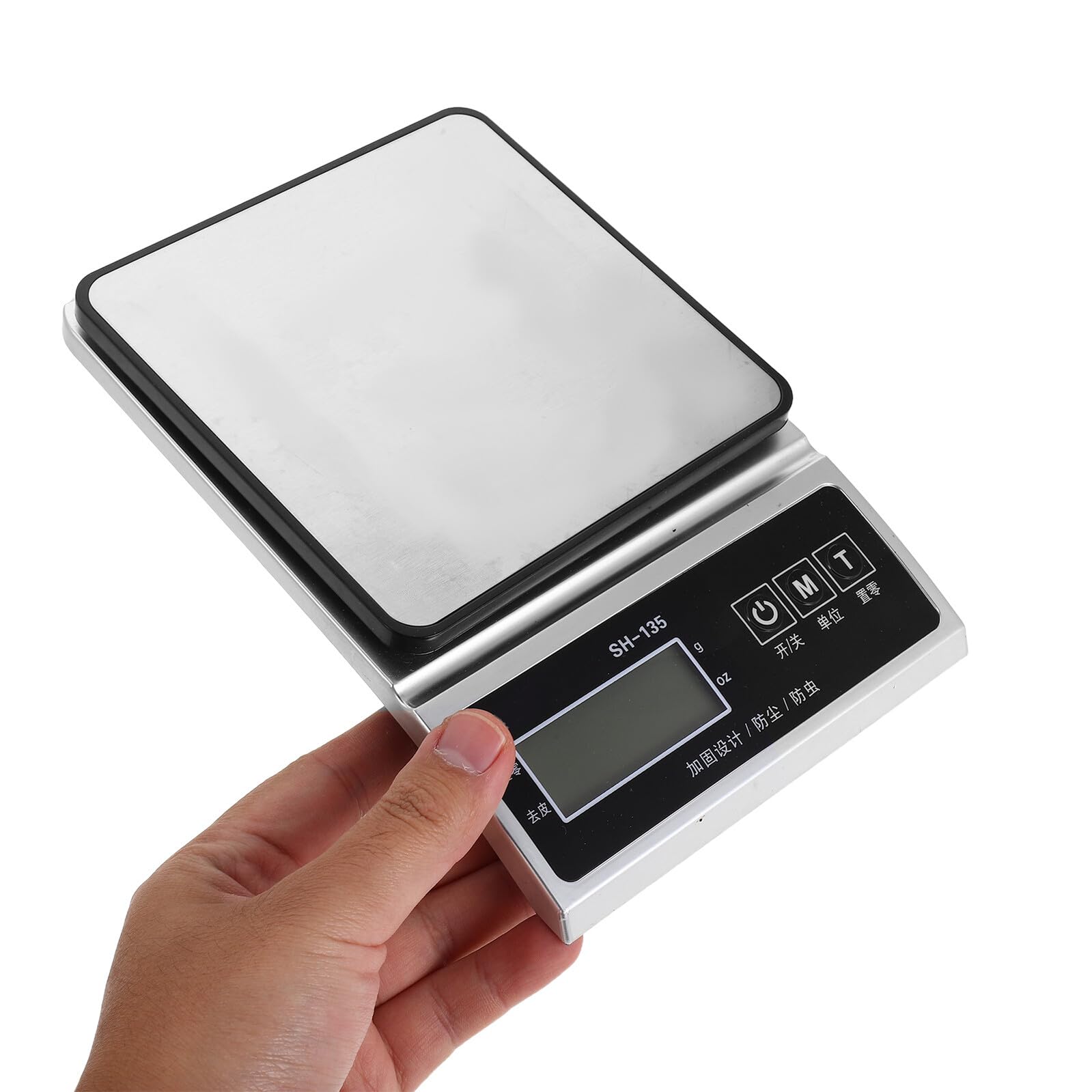 SHINEOFI Báscula de Cocina Digital de Alta Precisión 3 Kg Superficie de Acero Inoxidable Mini Báscula Electrónica Portátil para Hornear y Pesar Alimentos sin Batería Modelo 400A