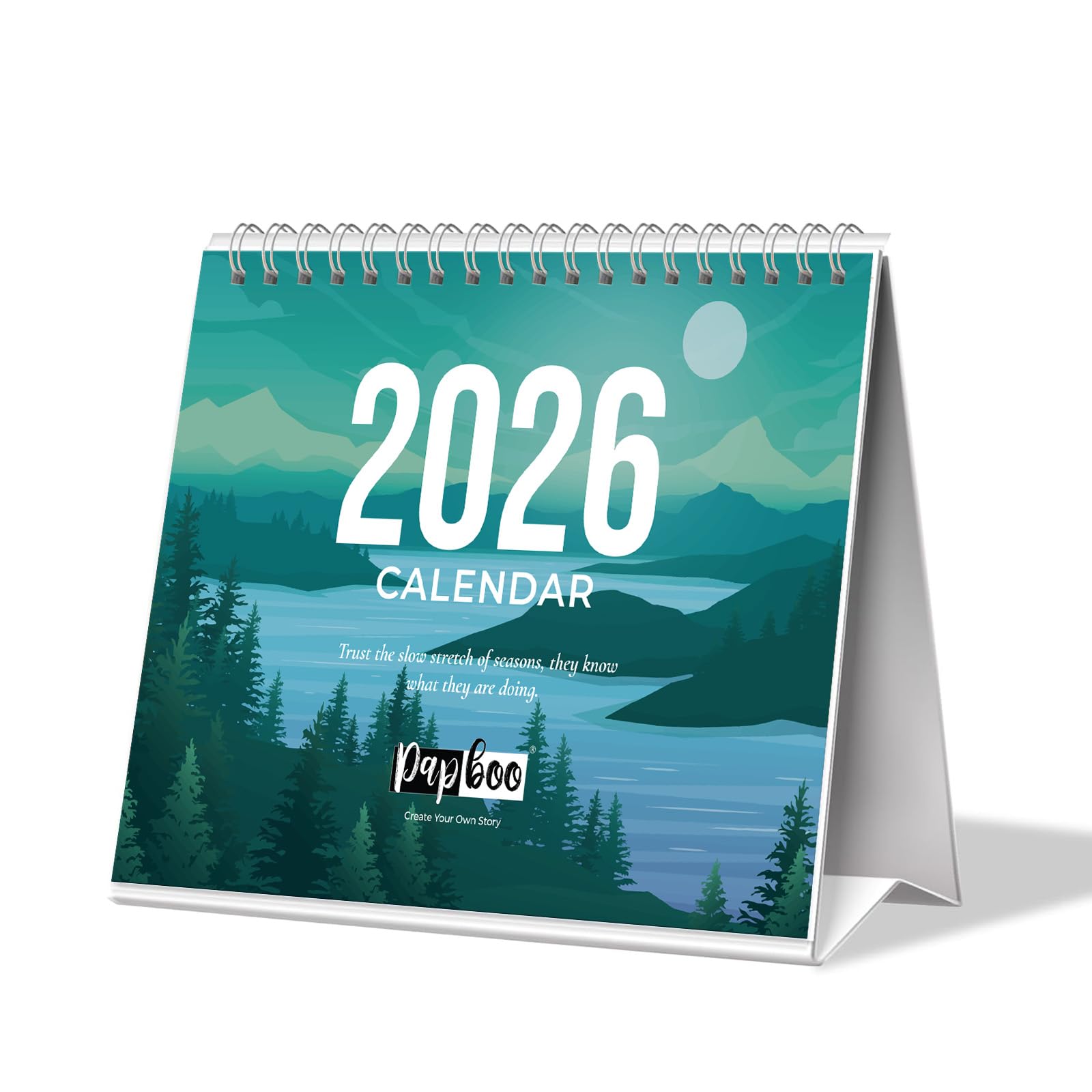 Aesthetic 2025 12 Months Desk Calendar With To-do List Planner and Sticker Sheet Includes notes section 220 GSM White Wiro, 6 * 8 Inchs(Lanscapes)-image-38