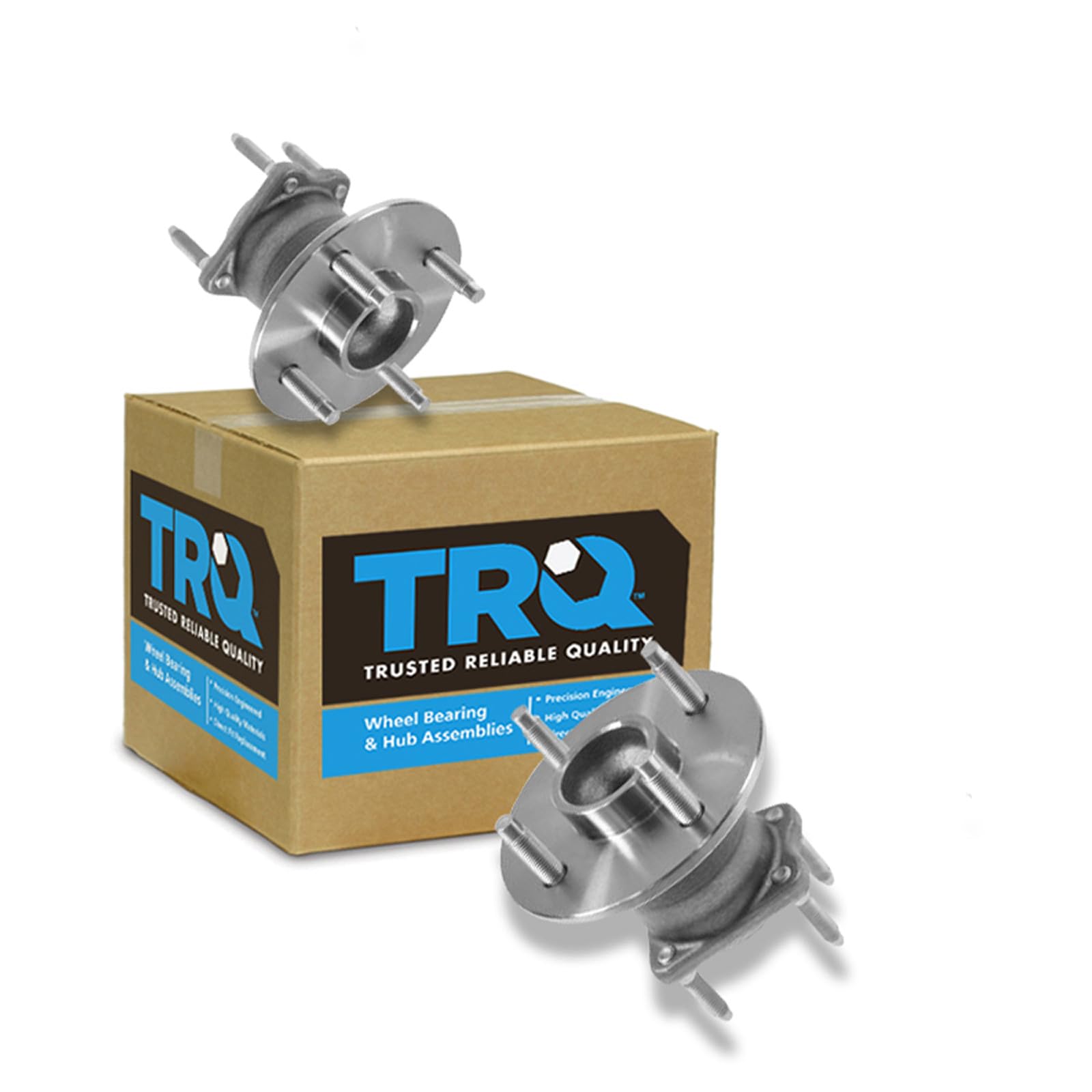 TRQ 2 Piece Rear Wheel Bearing &amp; Hub Assembly Set