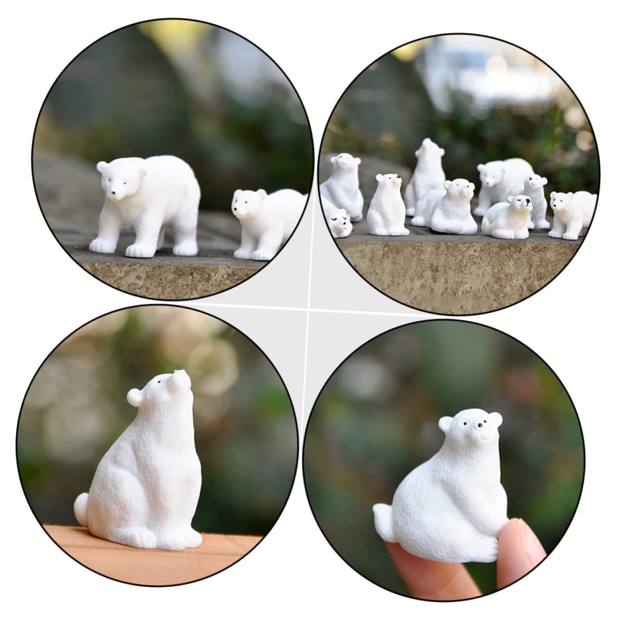 YARNOW 27pezzi Miniature Decorazioni Orso Polare Per Ornamentazione Casa e Giardinaggio Accessori Per Decorazione Interna Ed Esterna Per Scene Festive