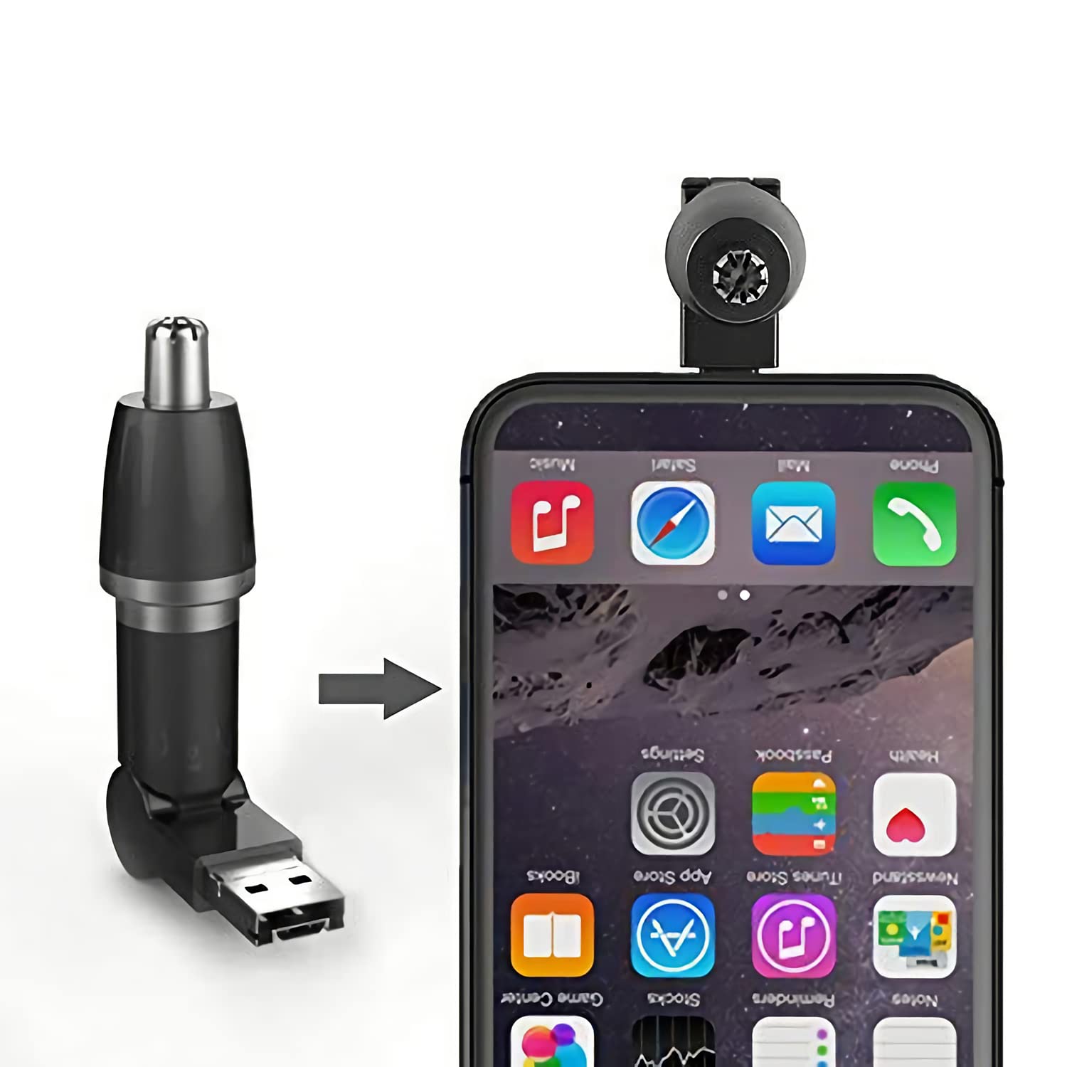 OOWOKS Mini Elektro Nasenhaarentferner Reise Nasenhaartrimmer Tragbare Android IOS Telefon Nasentrimmer und Powerbanks Miniatur Nasenhaarschneider Geschenk für Freund, Ehemann, Papa,Microusb