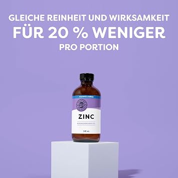 Vimergy Zinc Liquid Dietary Supplement - Quick Absorbing Zinc Drops for Children - No Sugar No Dyes or Flavours - Vegan Gluten Free and Paleo Suitable (240 ml)