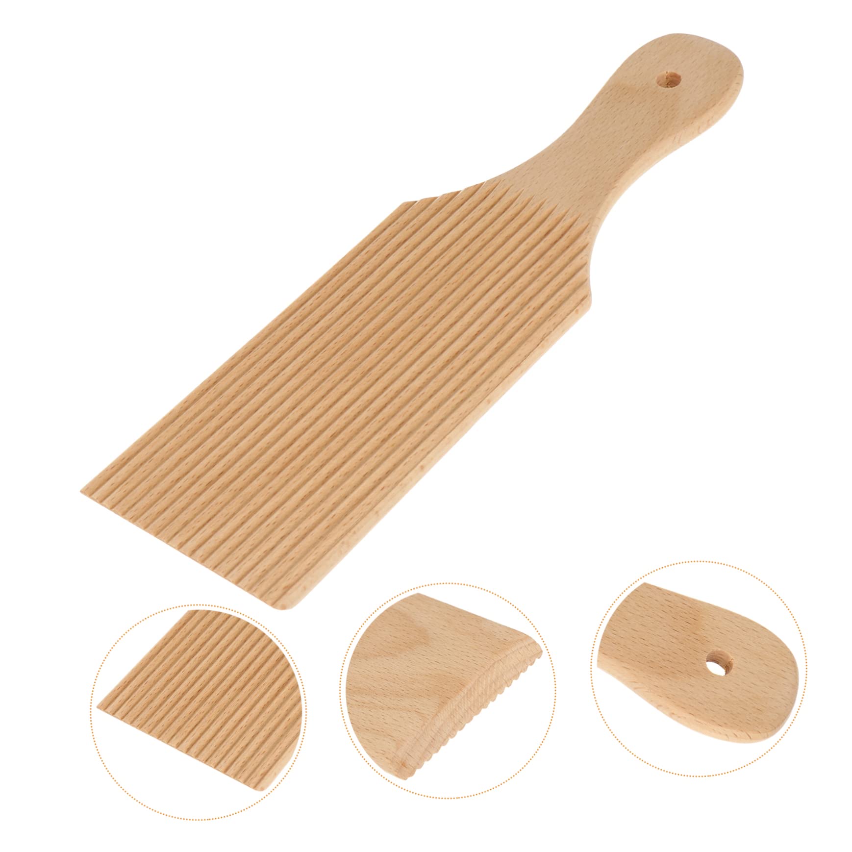 STOBAZA 1Pc Wood Pasta Paddle Pasta Making Tool for Spaghetti Gnocchi Kitchen Paddle with Handle for Homemade Pasta Baking Log Color