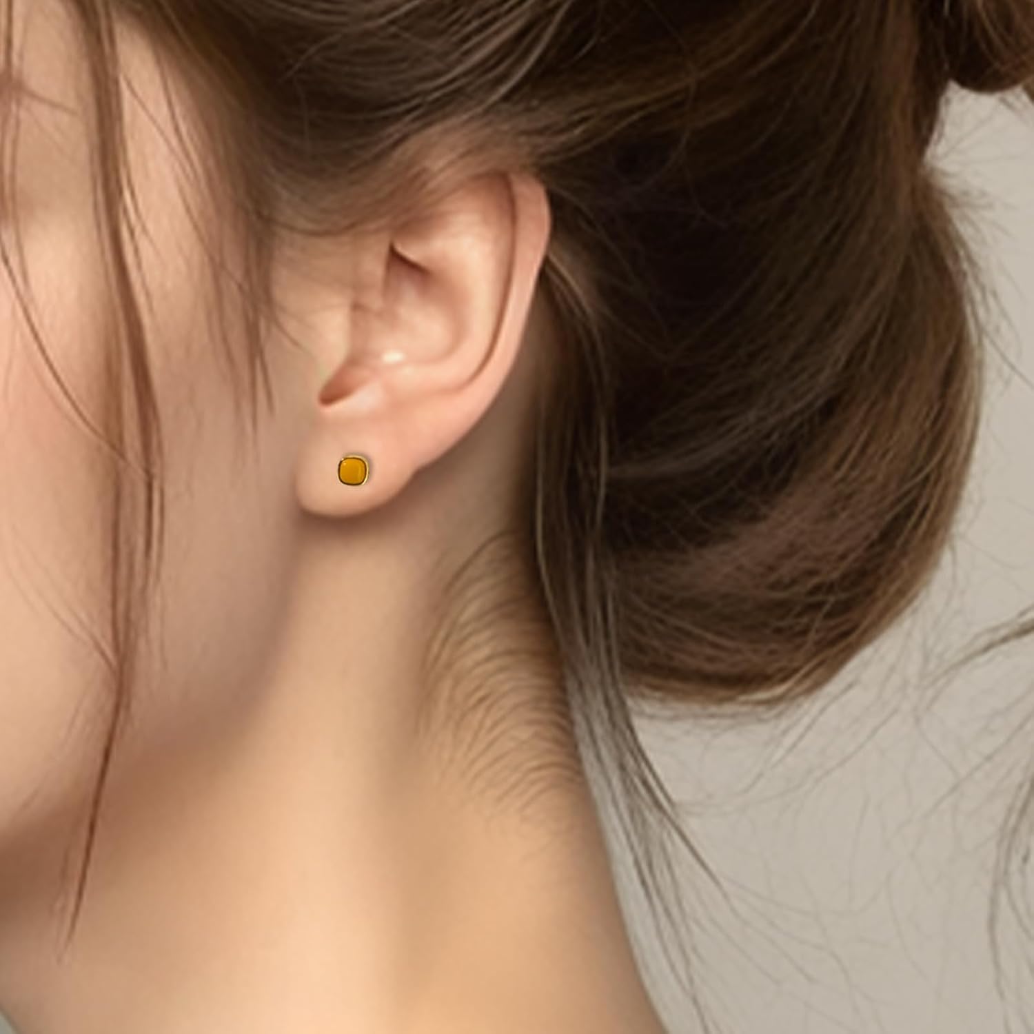 Natural Yellow Amber Earrings - Classic Vintage 925 Sterling Silver Gemstone Studs Dangle for Women Gift