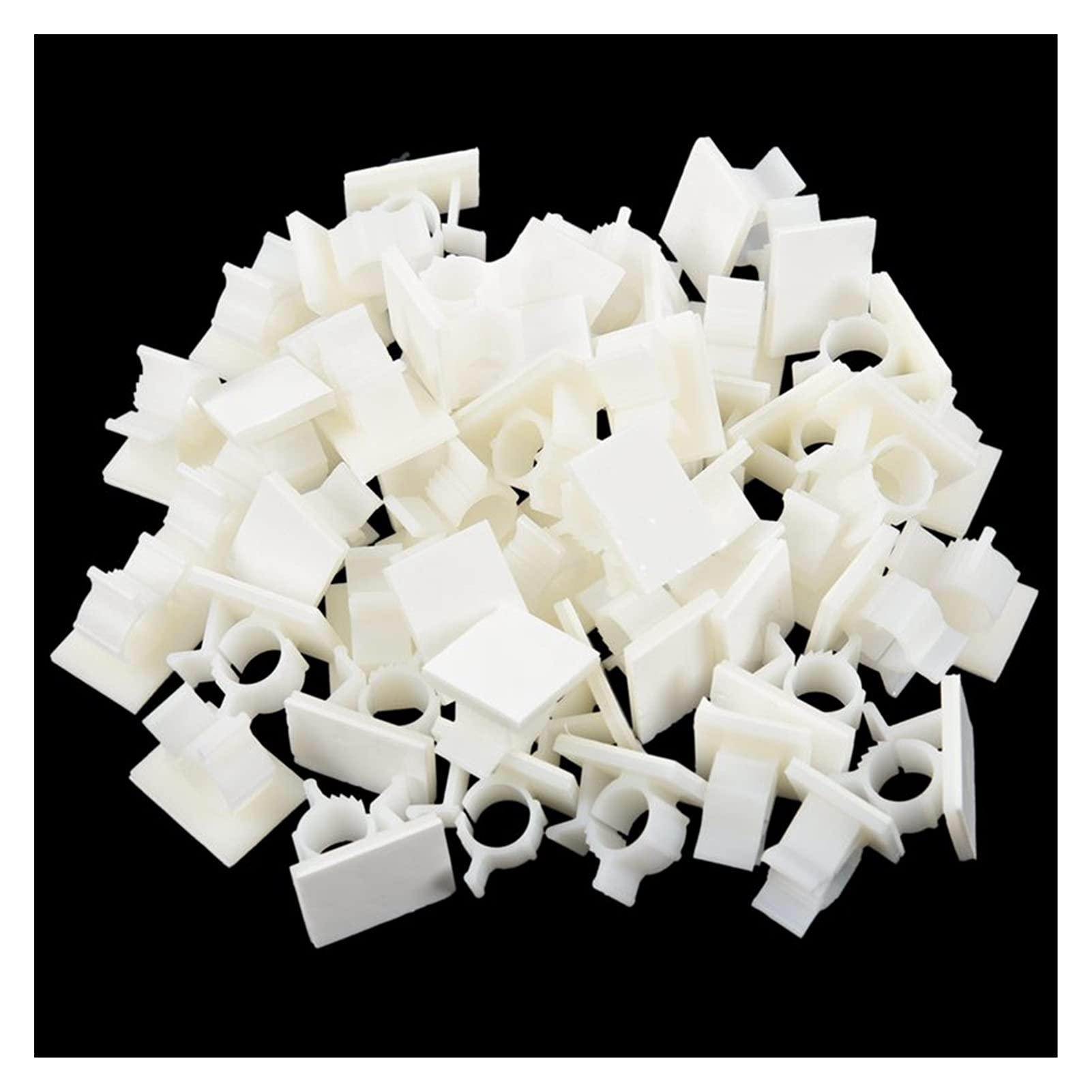 Haushaltsgeräte Heiße Kabelclips, 50 Stück Drahtclips mit 3 Metern Selbstklebende einstellbare Autodrähte Halter Kabelklemmen Kabelbinderhalter (Color : White)