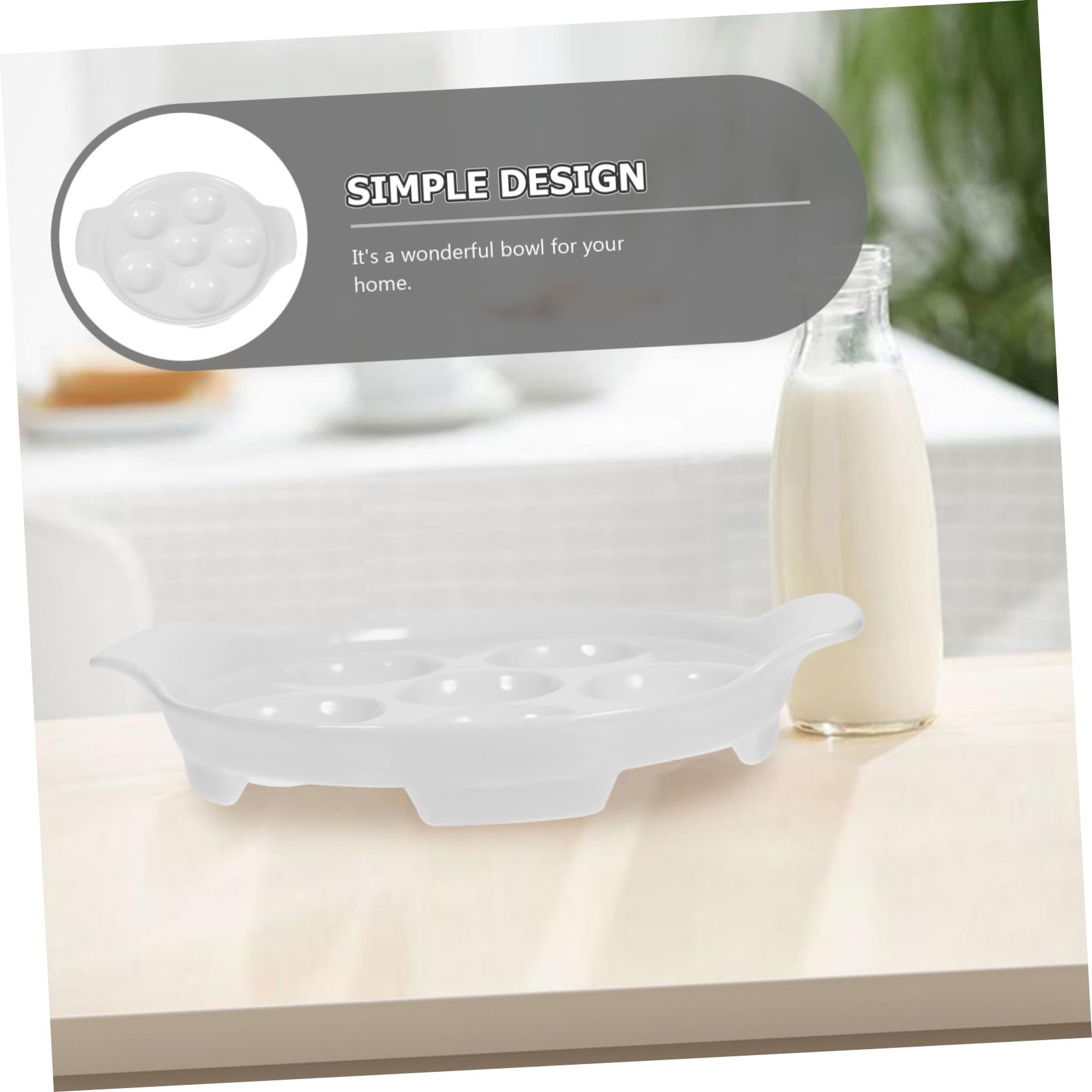 MAGICLULU Platos De Cerámica Para Caracoles 18 Cm Con Asas Dobles, Resistente a Altas Temperaturas, Multifuncional Para Mariscos y Aperitivos, Apto Para Hornear y Servir, Set De 4 Piezas