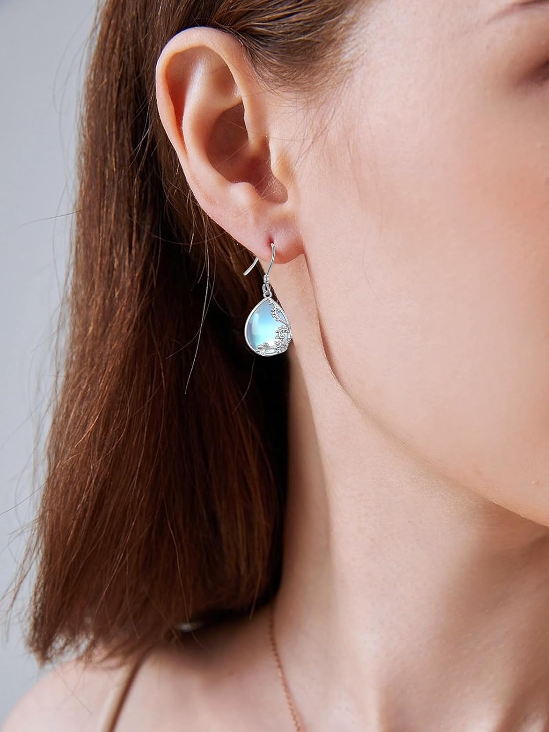 Moonstone Earrings for Women 925 Sterling Silver Flower Drop Moonstone Earrings Moonstone Jewerly for Mother Sister - Image 5