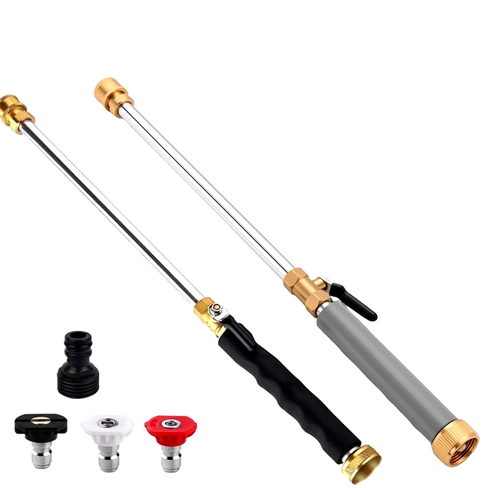 Jet Nozzle Power Washer for Garden Hose, 2026 Pressure Washer Wand with 3 Interchangeable Nozzles, Pressure Washer Nozzle for Car Washing Patio Garden Outdoor Cleaning (Grey) — view 8